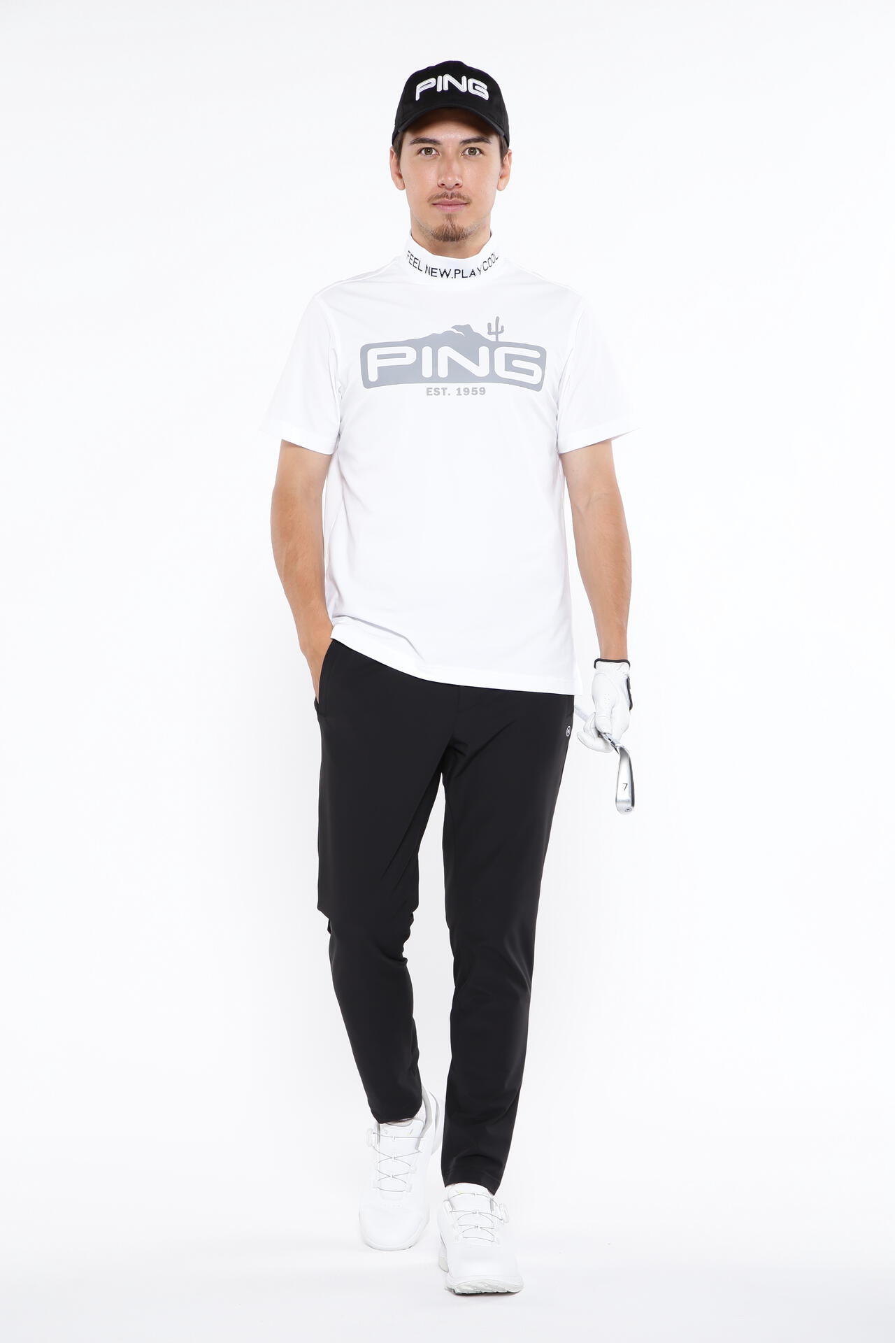 【PING APPAREL】ストレッチカノコ半袖ハイネックカットソー ＜EARLY AUTUMN＞ (MENS)