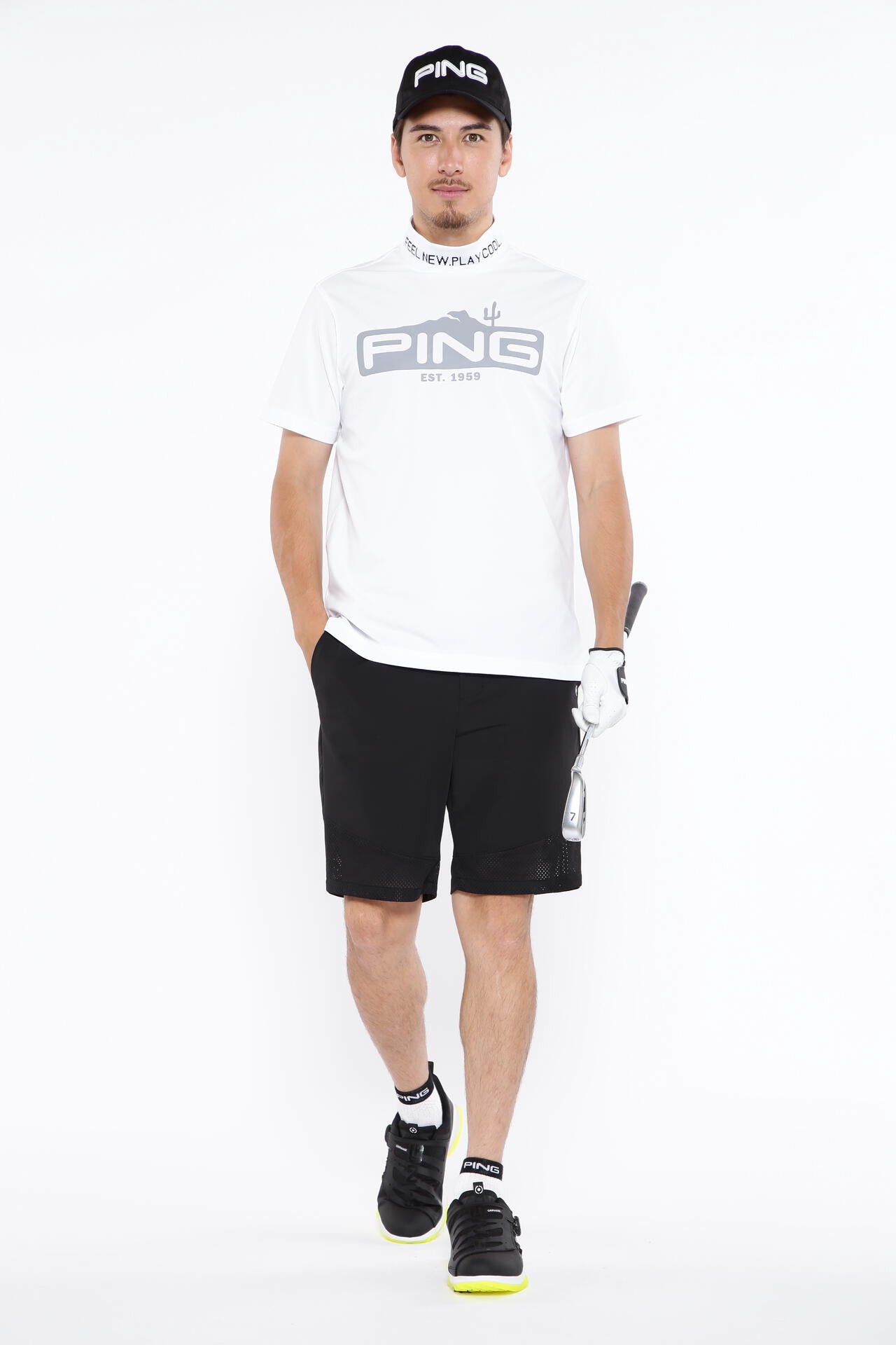 【PING APPAREL】ストレッチカノコ半袖ハイネックカットソー ＜EARLY AUTUMN＞ (MENS)