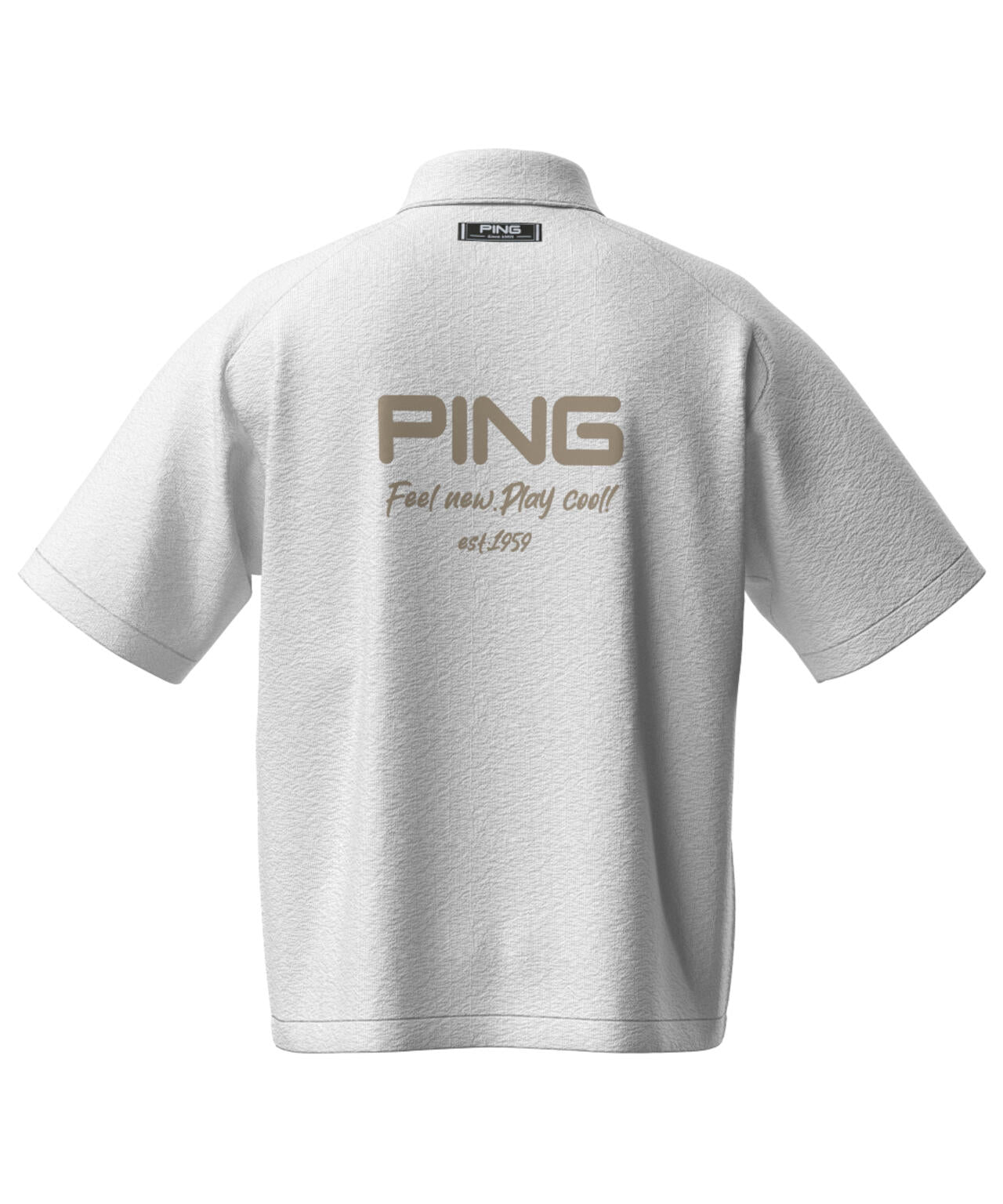 【PING APPAREL】全方向ストレッチサッカー半袖フルジップシャツ ＜NATIVE＞ (MENS)