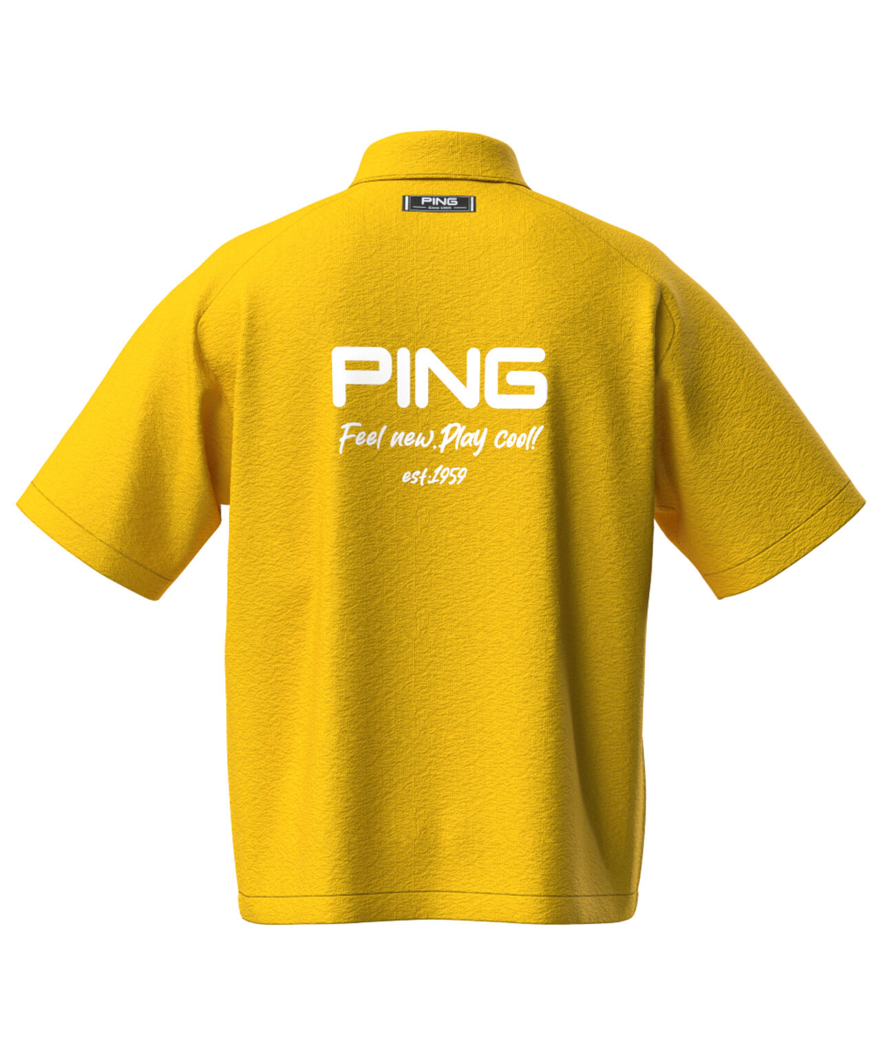 【PING APPAREL】全方向ストレッチサッカー半袖フルジップシャツ ＜NATIVE＞ (MENS)