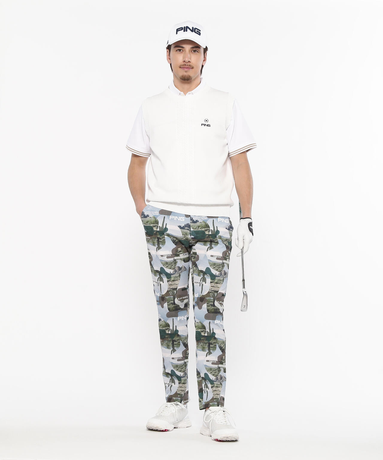 【PING APPAREL】サライテック二重織半袖ポロシャツ ＜NATIVE＞ (MENS)