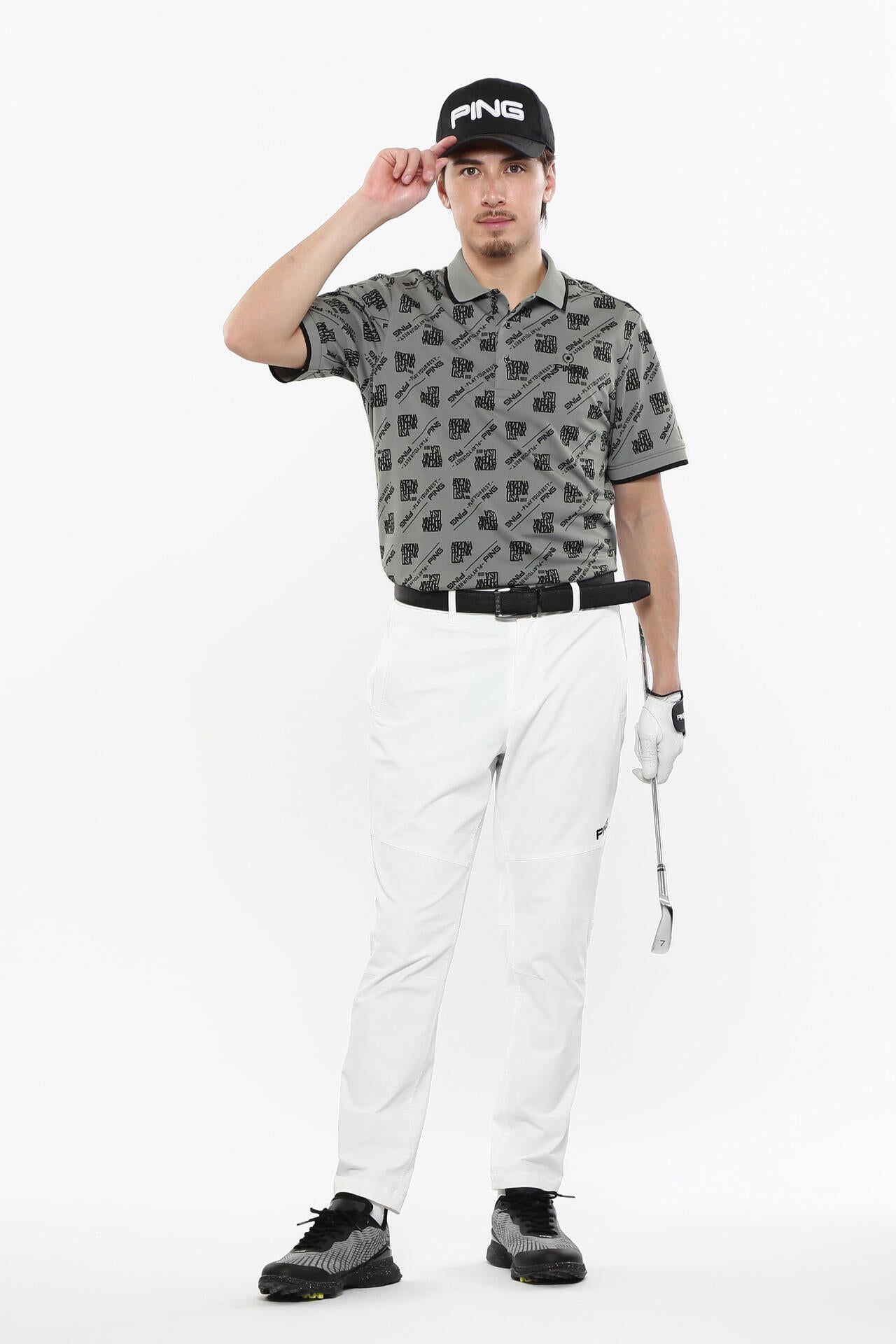 【PING APPAREL】バイアスロゴジャガード 半袖ポロシャツ ＜PERFORMANCE＞ (MENS)