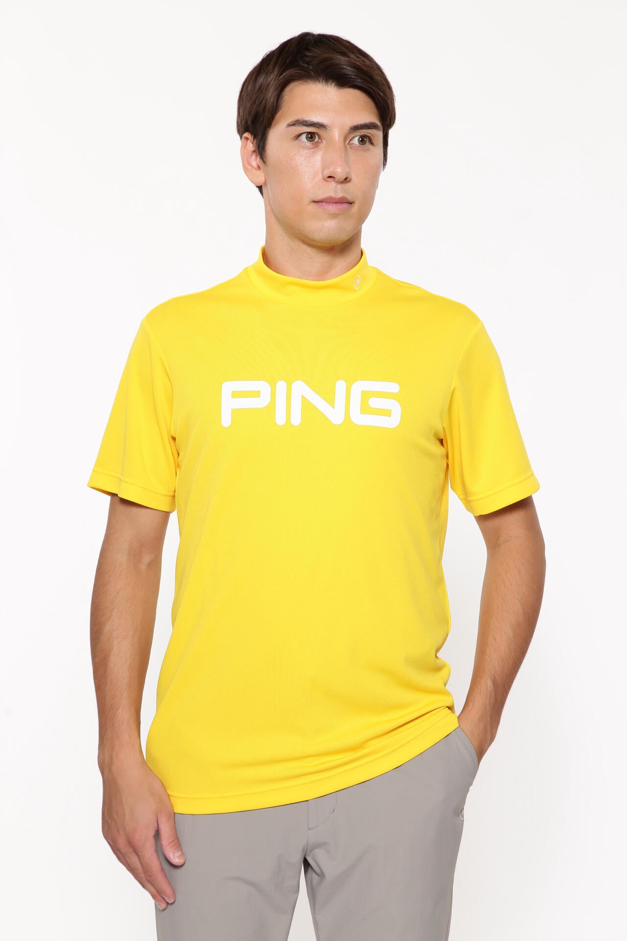 PING APPAREL】ダブルメッシ半袖ハイネックカットソー ＜EARLY SPRING