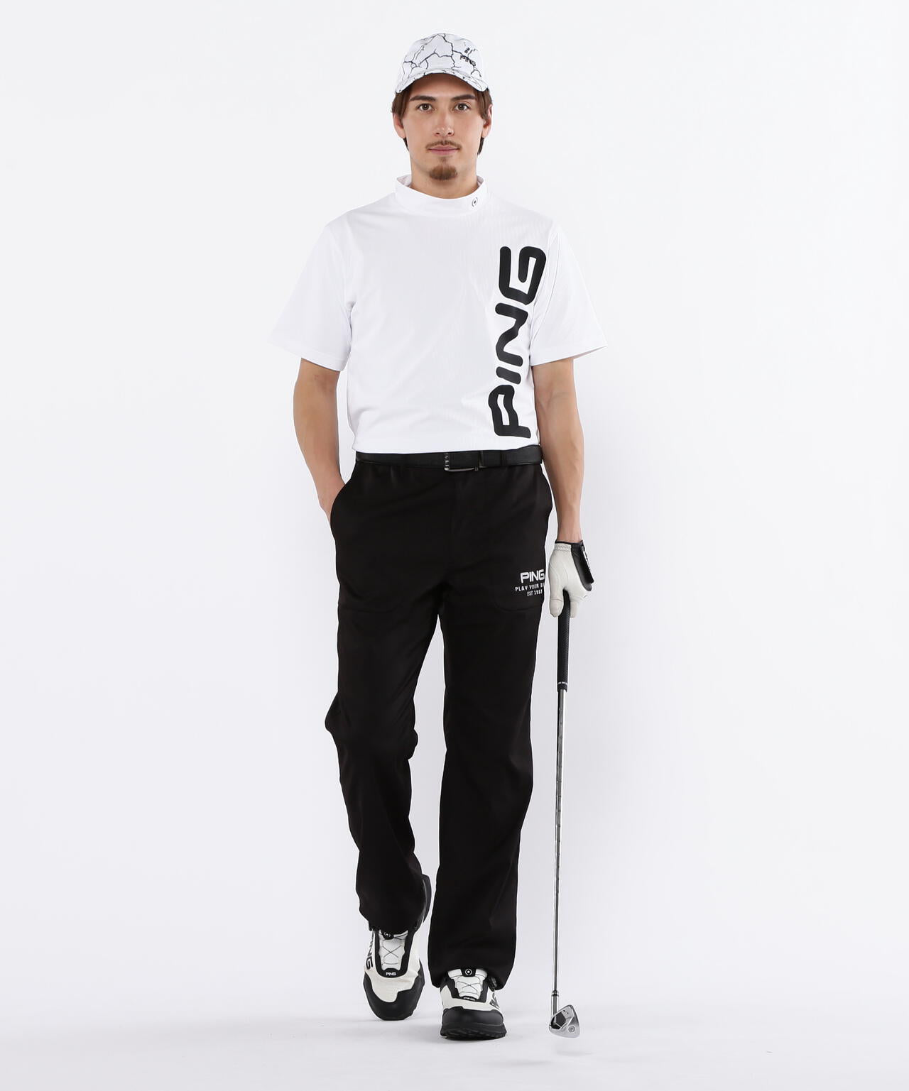 【PING APPAREL】エコブルー半袖ハイネックシャツ ＜PERFORMANCE＞ (MENS)
