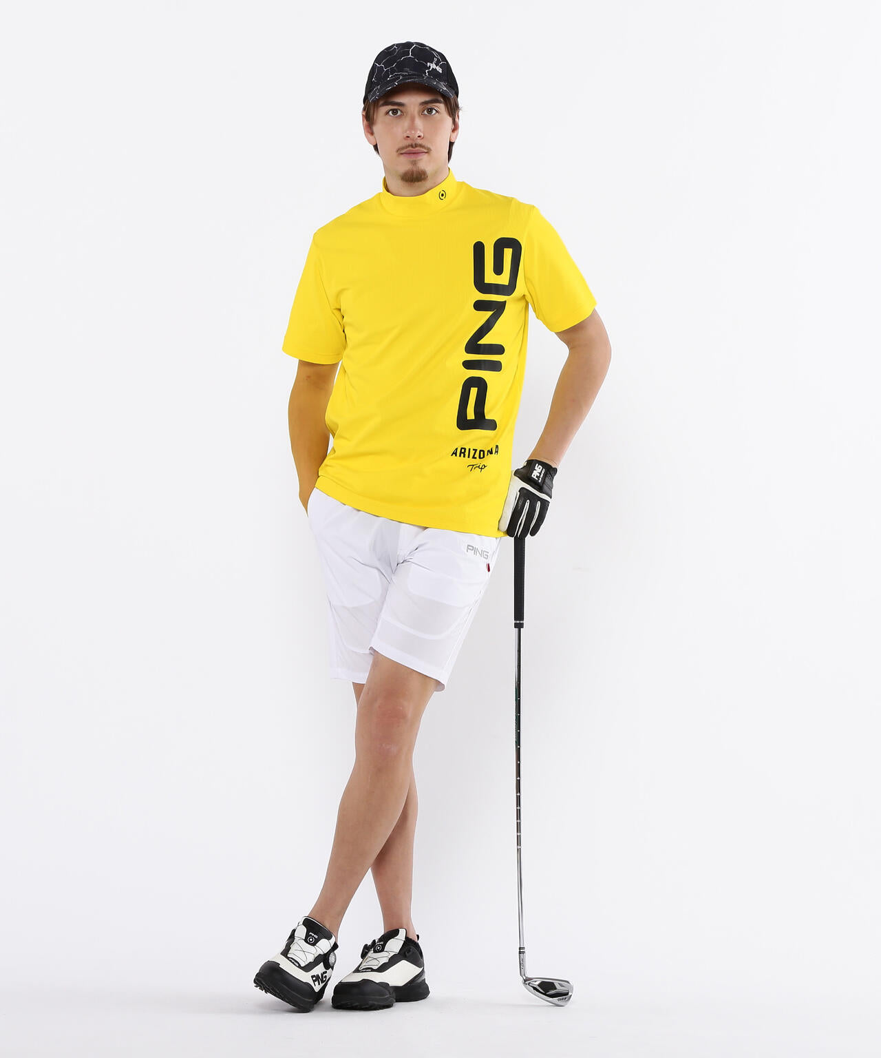 【PING APPAREL】エコブルー半袖ハイネックシャツ ＜PERFORMANCE＞ (MENS)