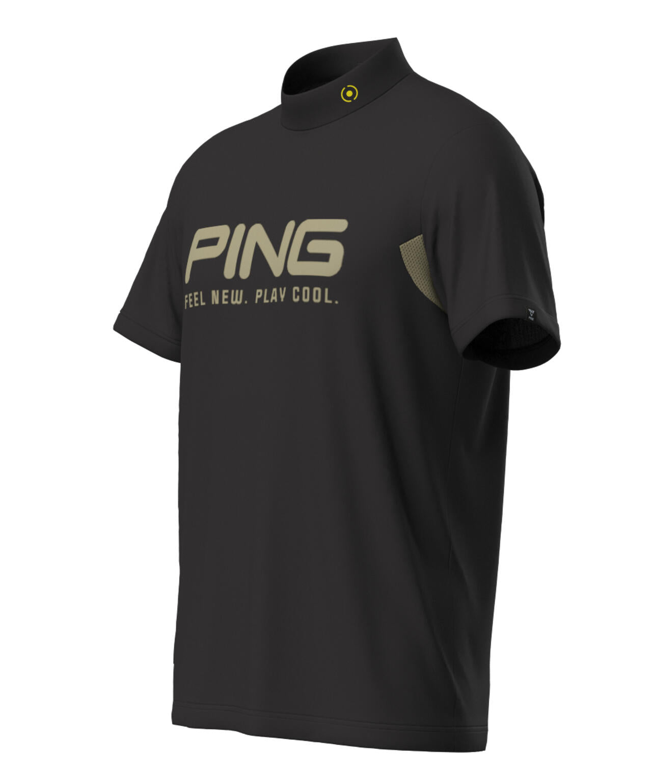 PING APPAREL】ベア天竺/メッシュ半袖ハイネックカットソー