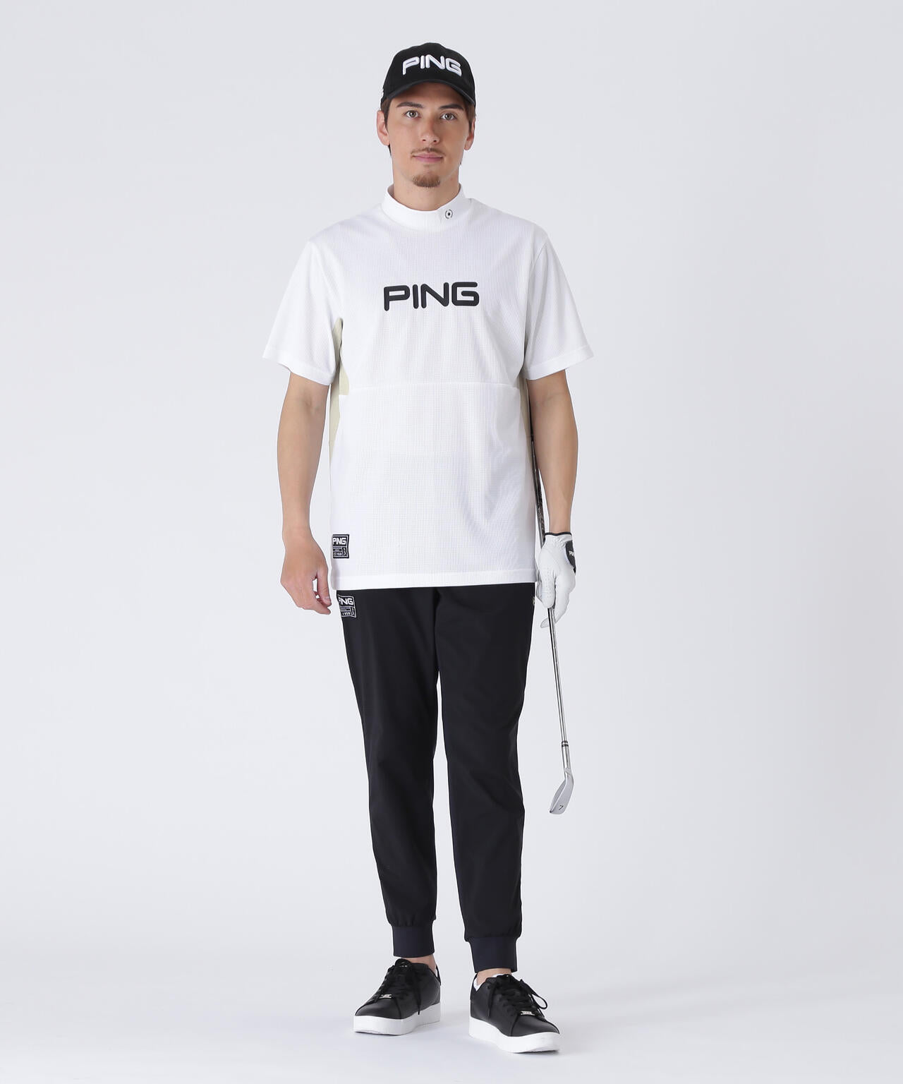 PING APPAREL】涼風-SUZUKAZE メッシュ調ジャージ半袖ハイネック