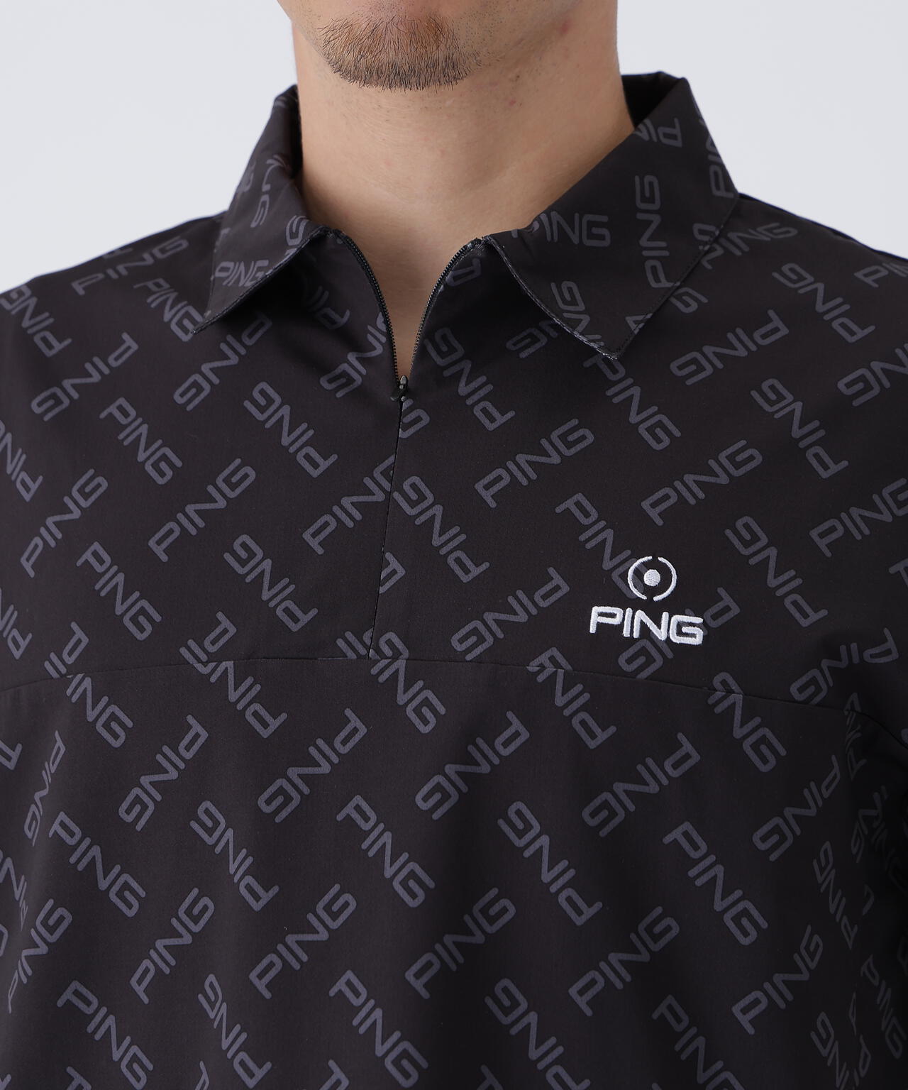 PING APPAREL】ドットメッシュハーフジップシャツ ＜EARLY AUTUMN