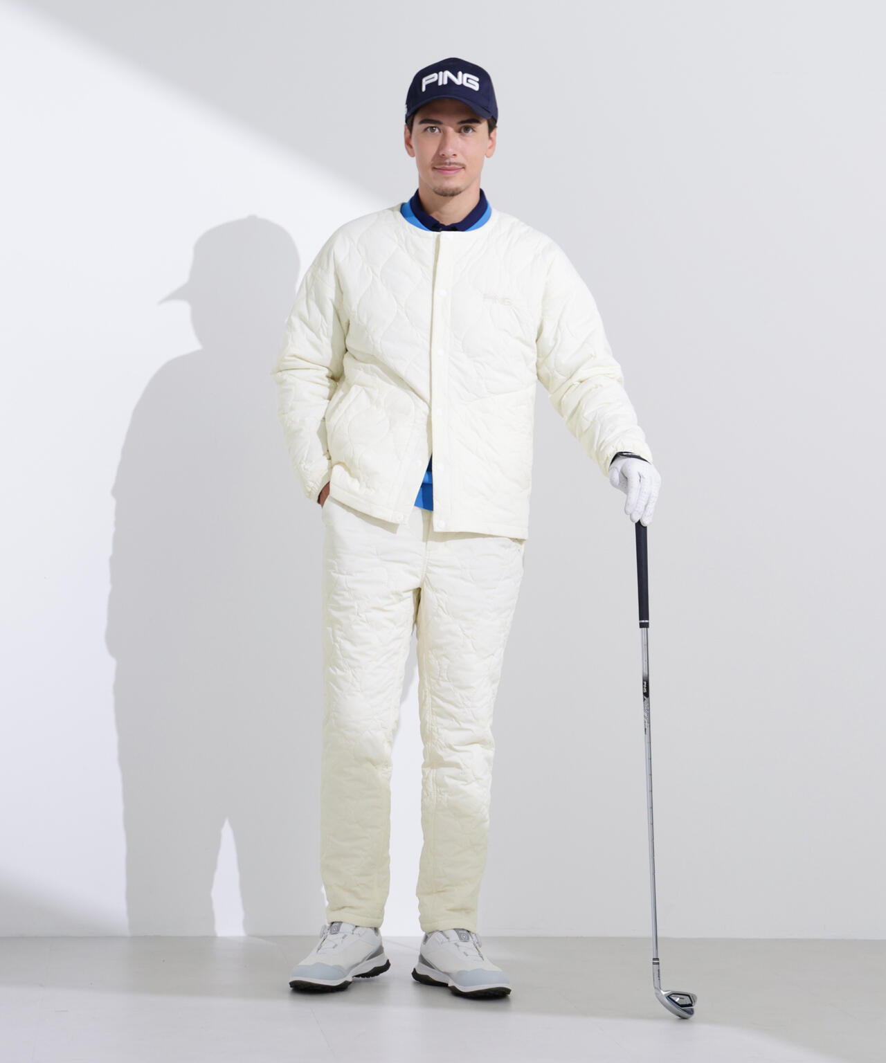 【PING APPAREL】ストレッチタフタキルティングノーカラーブルゾン ＜NATIVE＞ (MENS)