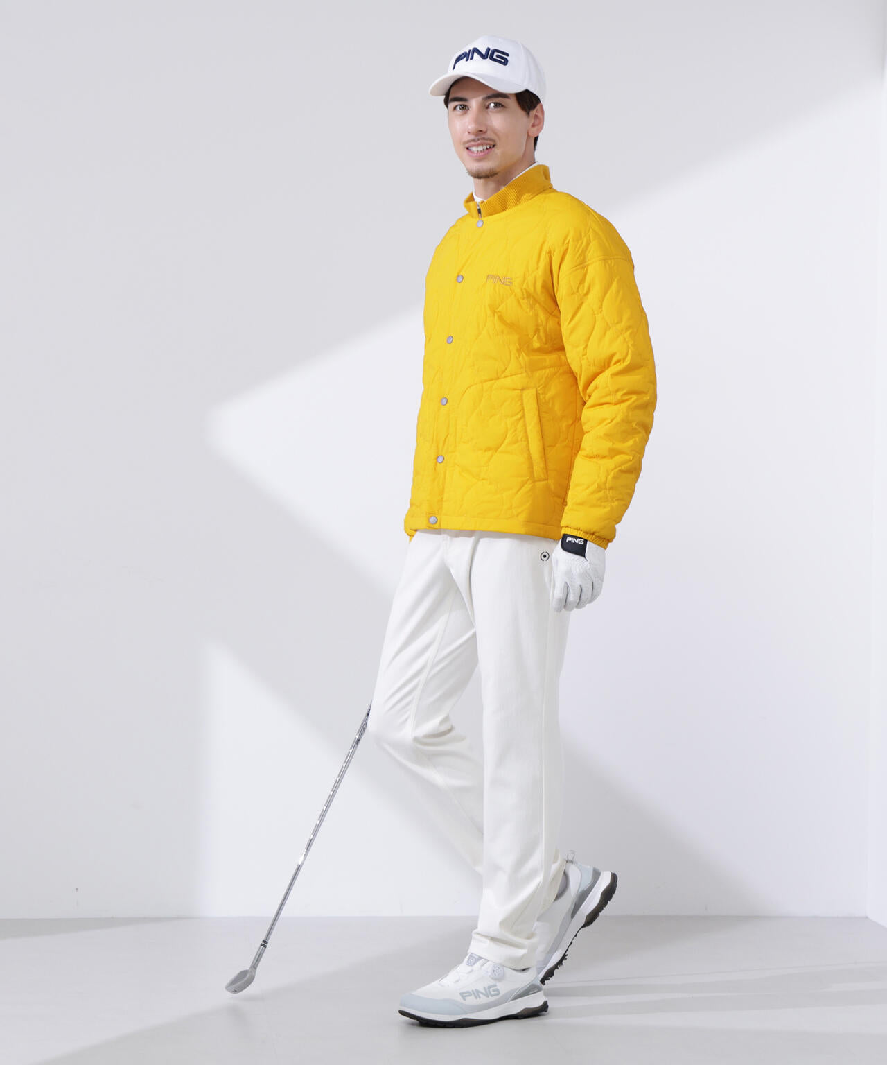 【PING APPAREL】ストレッチタフタキルティングノーカラーブルゾン ＜NATIVE＞ (MENS)