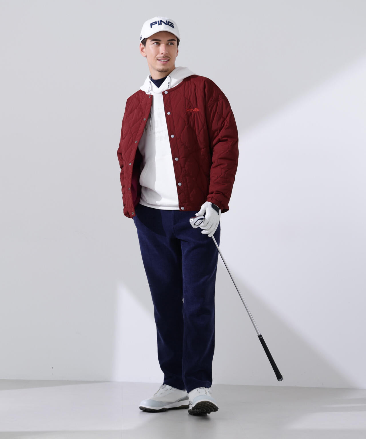 【PING APPAREL】ストレッチタフタキルティングノーカラーブルゾン ＜NATIVE＞ (MENS)