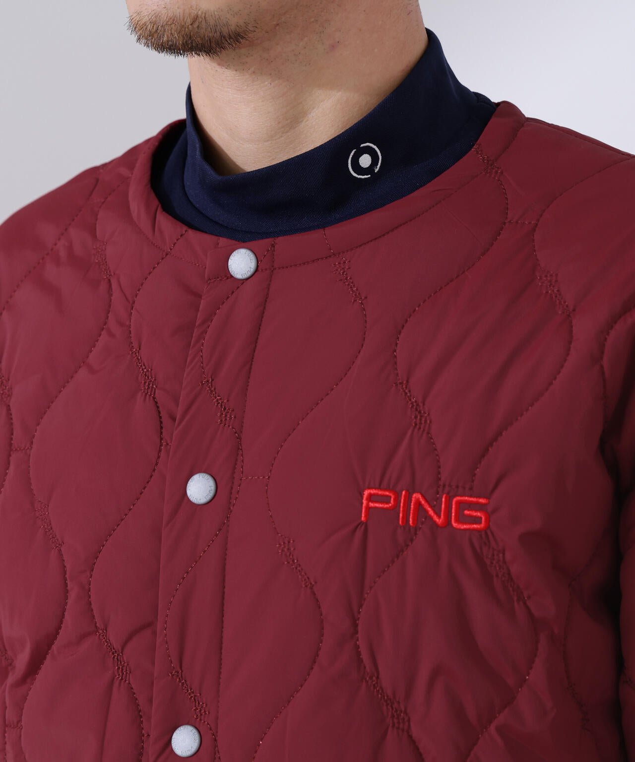 【PING APPAREL】ストレッチタフタキルティングノーカラーブルゾン ＜NATIVE＞ (MENS)
