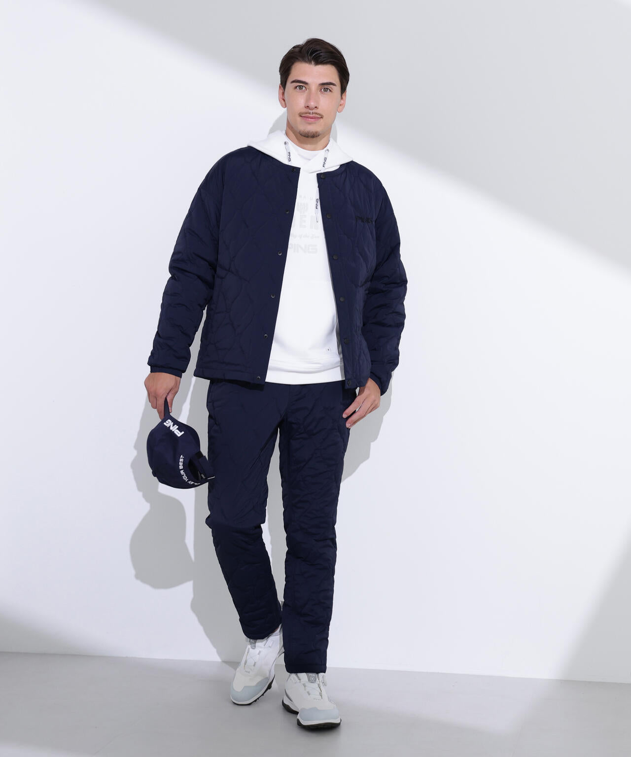 【PING APPAREL】ストレッチタフタキルティングノーカラーブルゾン ＜NATIVE＞ (MENS)