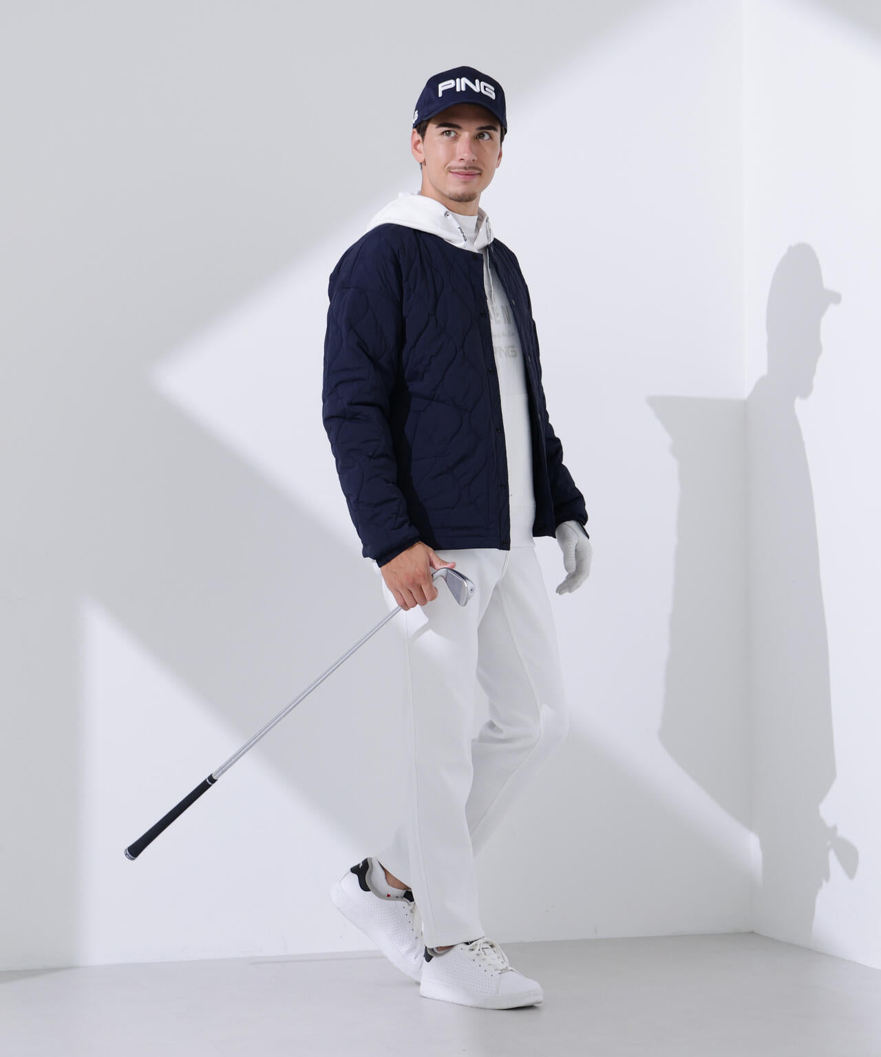 【PING APPAREL】ストレッチタフタキルティングノーカラーブルゾン ＜NATIVE＞ (MENS)