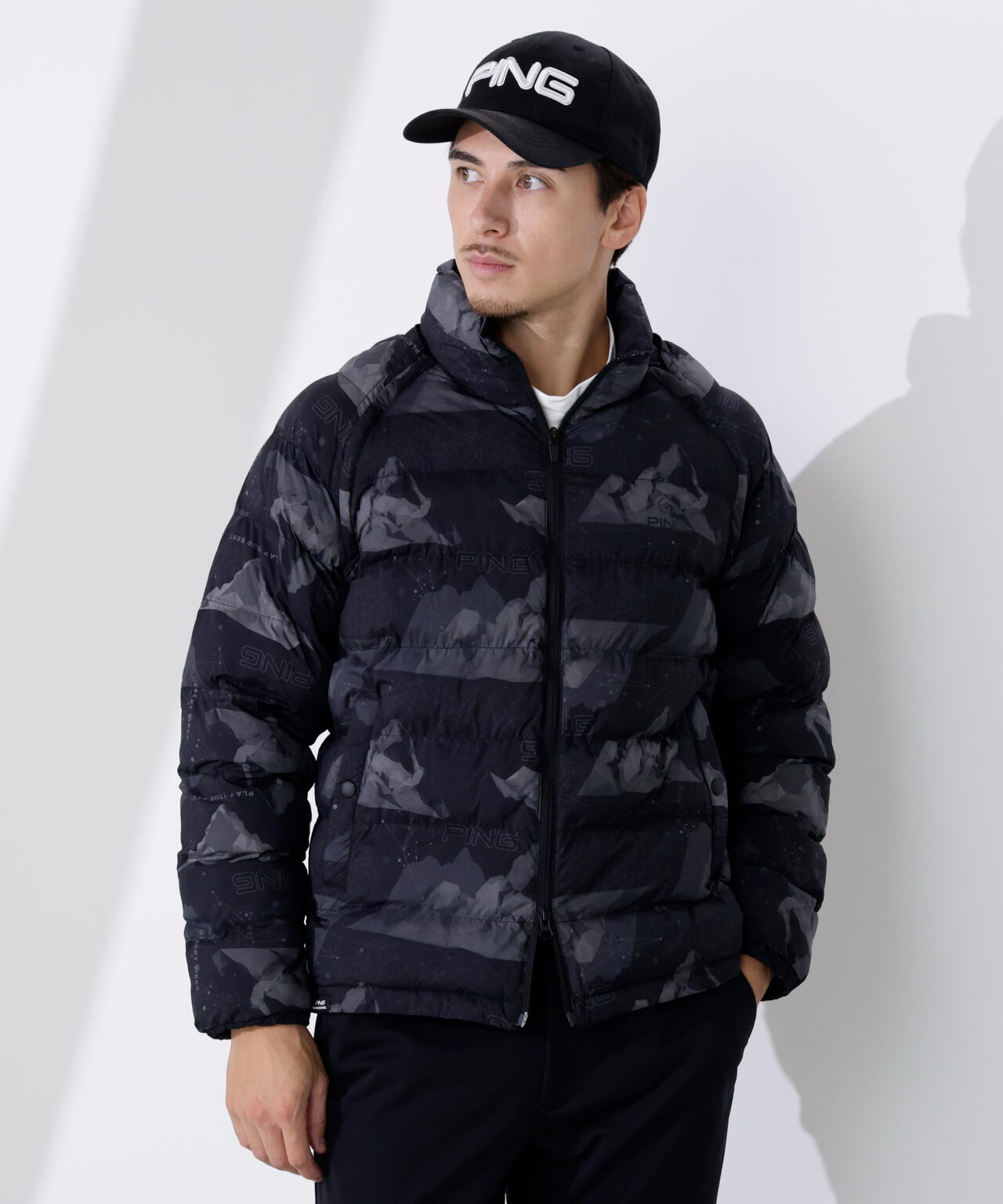 【PING APPAREL】全方向ストレッチ接結ボーダー2WAY中綿ブルゾン ＜PERFORMANCE＞ (MENS)