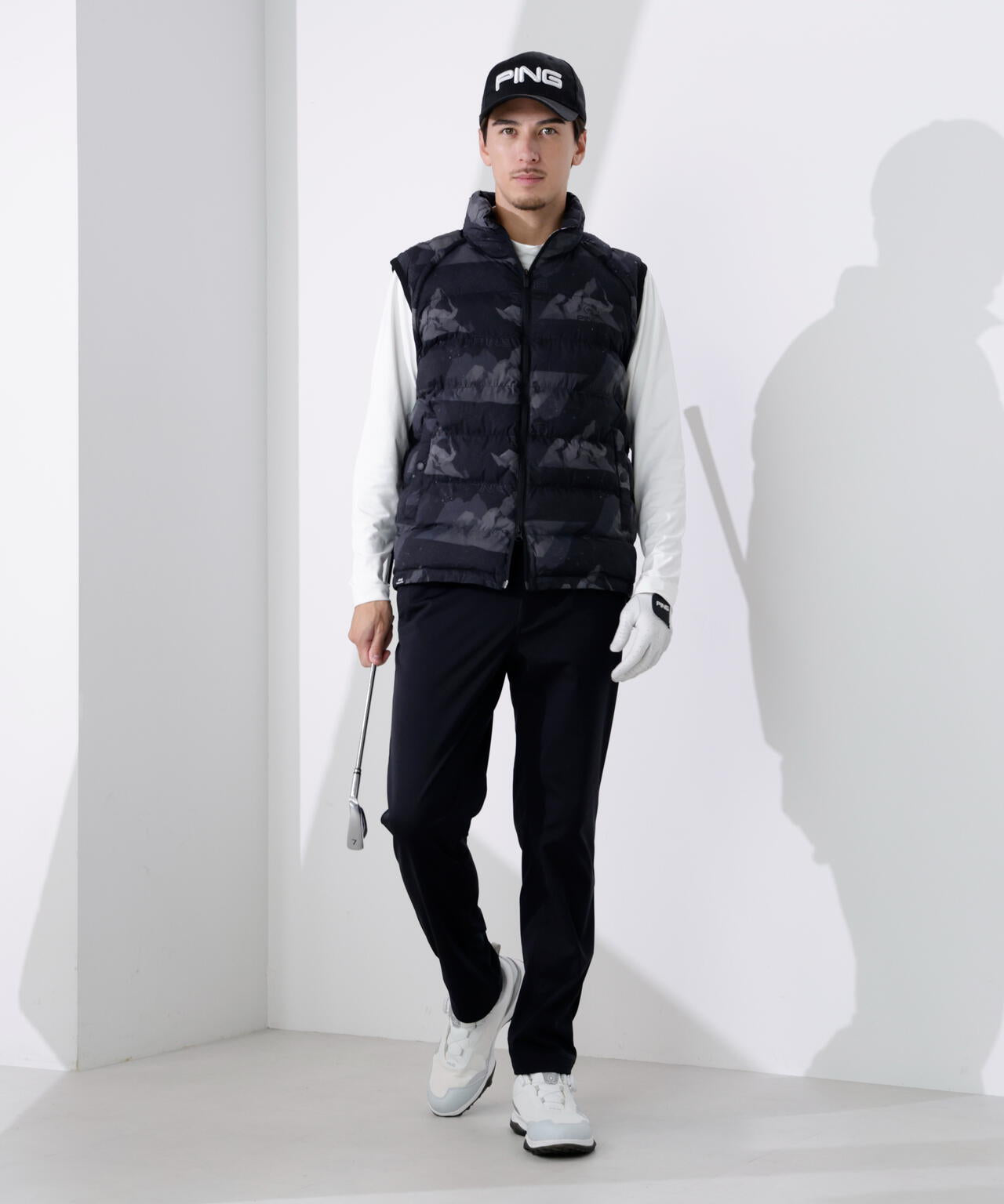 【PING APPAREL】全方向ストレッチ接結ボーダー2WAY中綿ブルゾン ＜PERFORMANCE＞ (MENS)