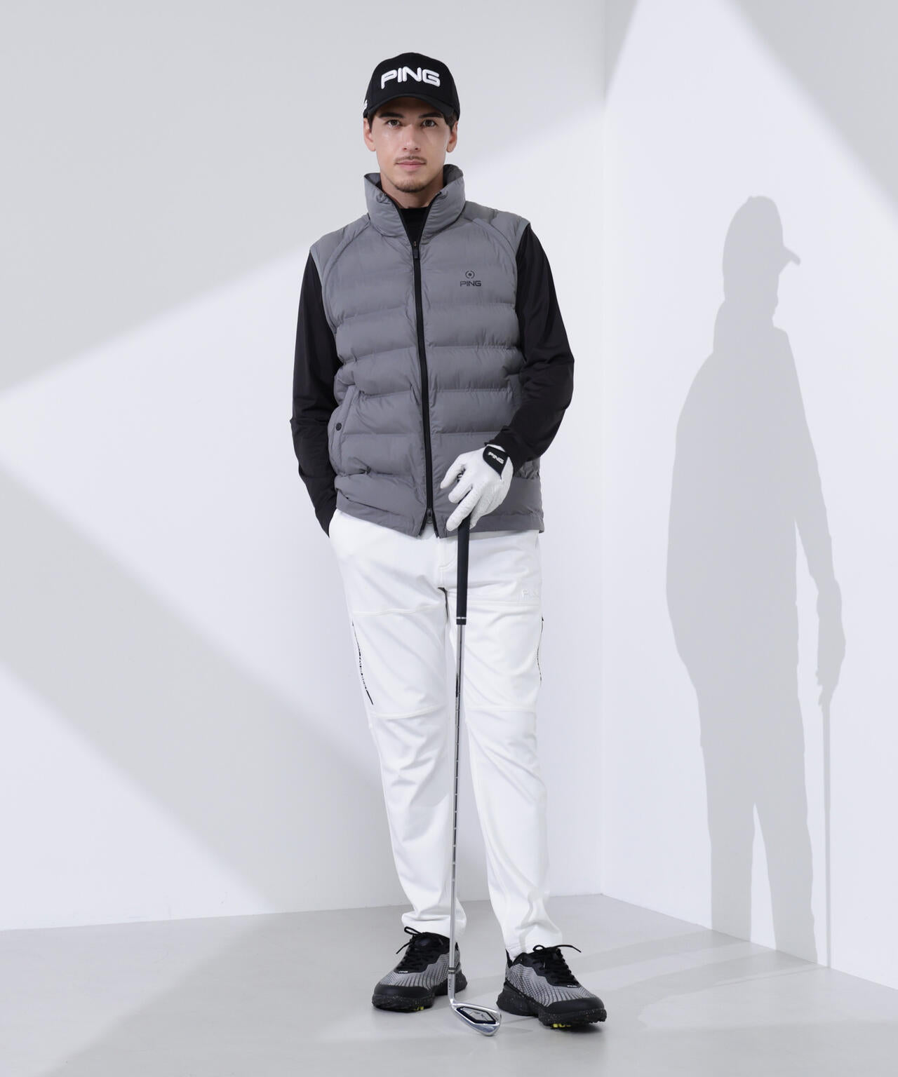 【PING APPAREL】全方向ストレッチ接結ボーダー2WAY中綿ブルゾン ＜PERFORMANCE＞ (MENS)