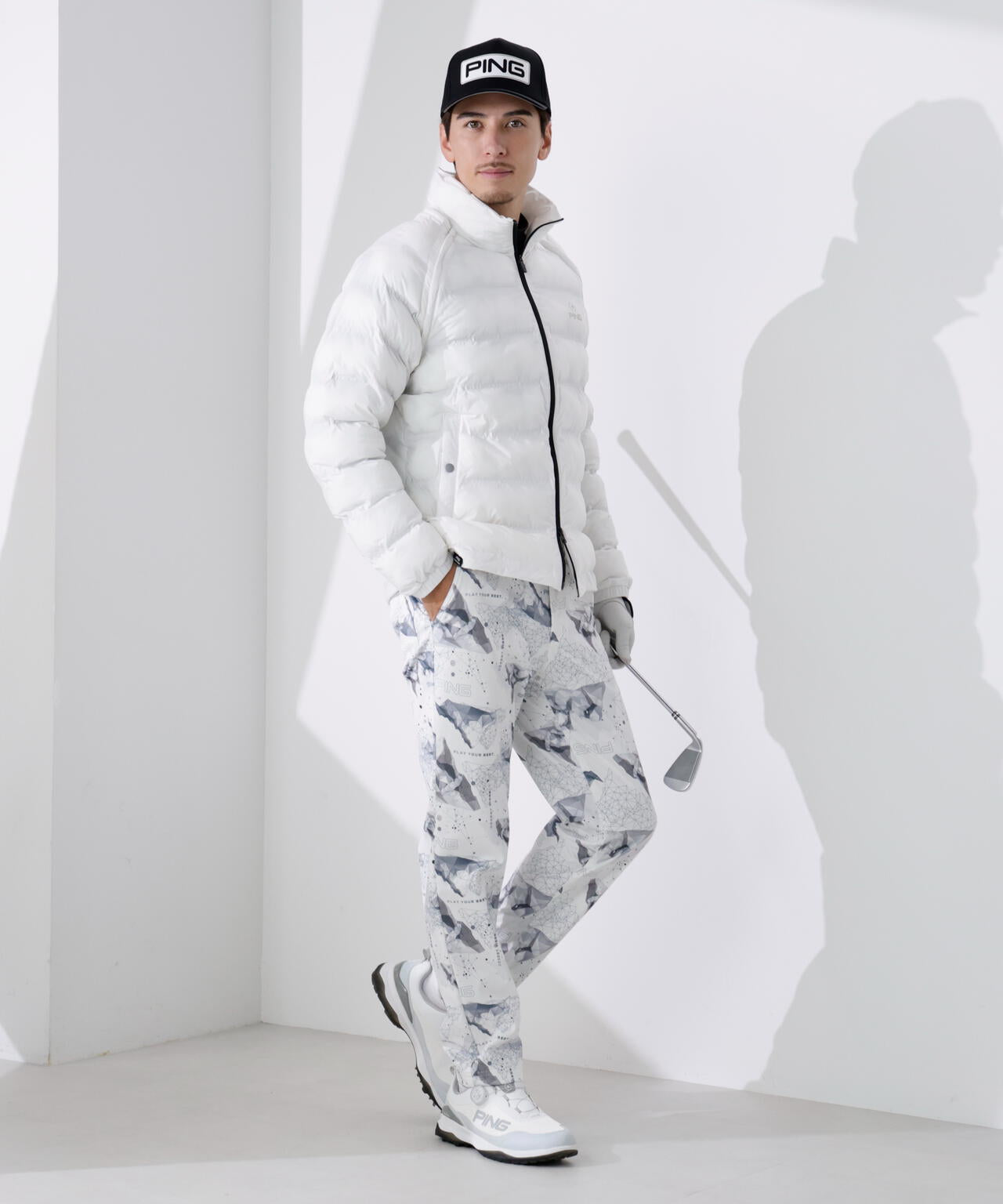 【PING APPAREL】全方向ストレッチ接結ボーダー2WAY中綿ブルゾン ＜PERFORMANCE＞ (MENS)