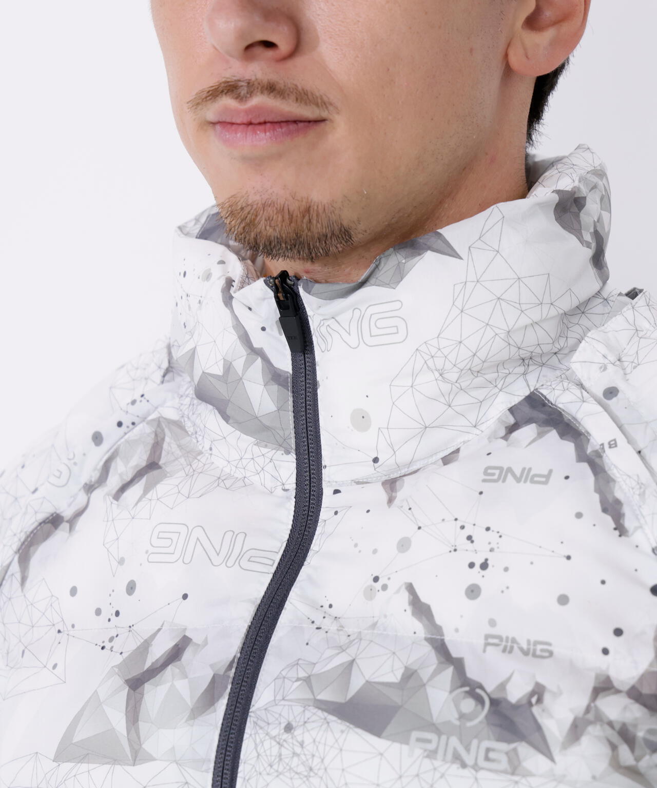 【PING APPAREL】全方向ストレッチ接結ボーダー2WAY中綿ブルゾン ＜PERFORMANCE＞ (MENS)