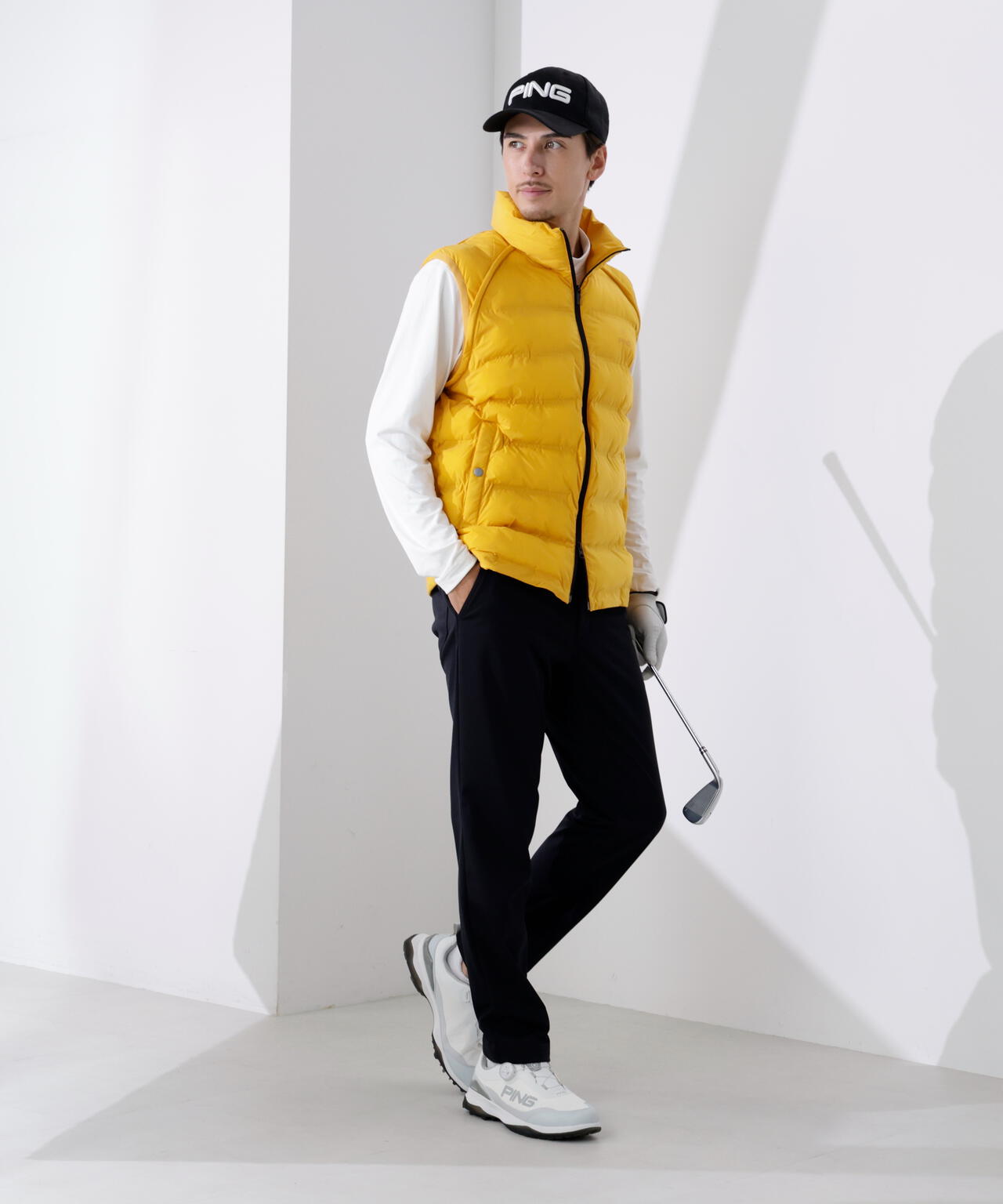 【PING APPAREL】全方向ストレッチ接結ボーダー2WAY中綿ブルゾン ＜PERFORMANCE＞ (MENS)