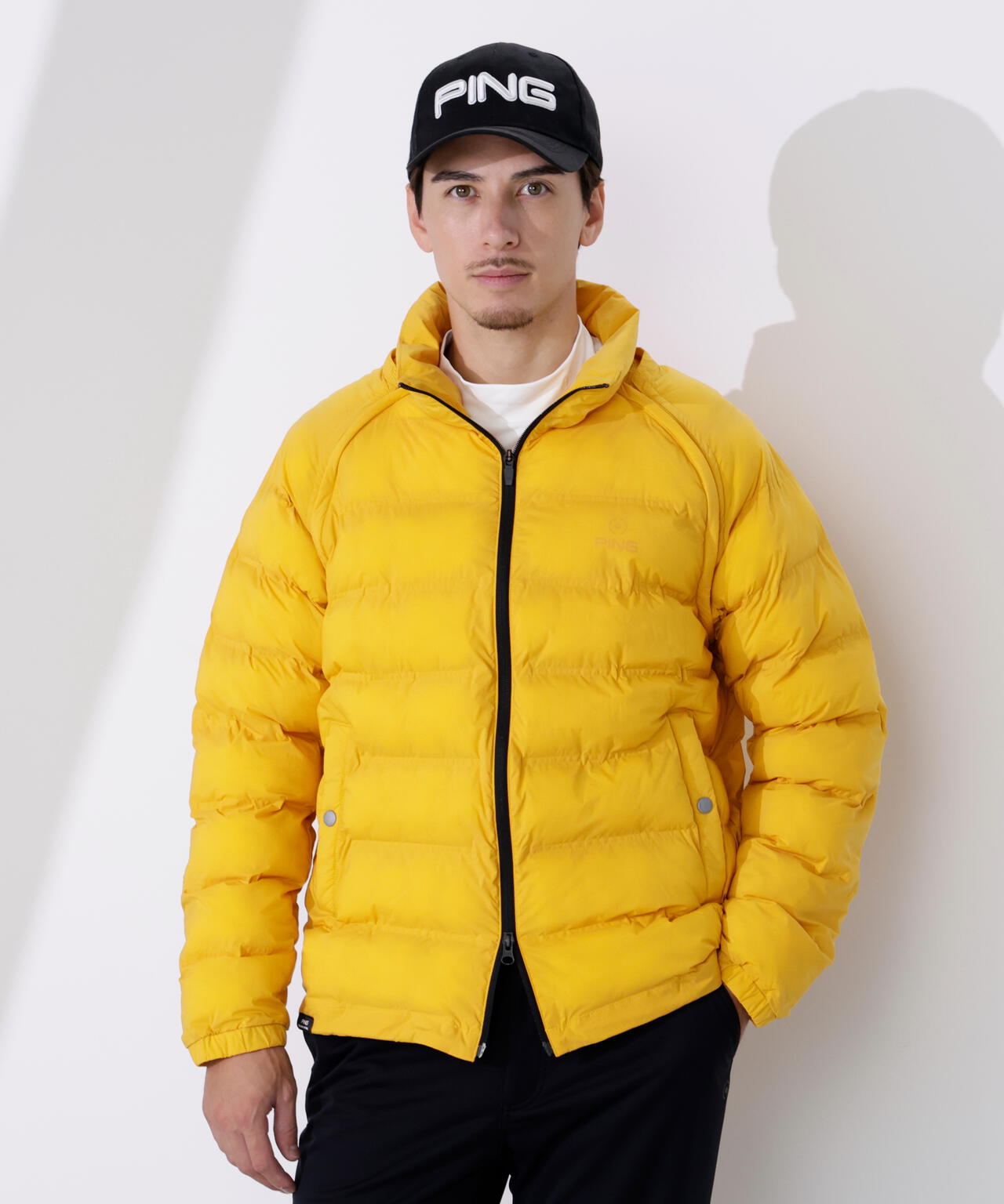 PING APPAREL】全方向ストレッチ接結ボーダー2WAY中綿ブルゾン