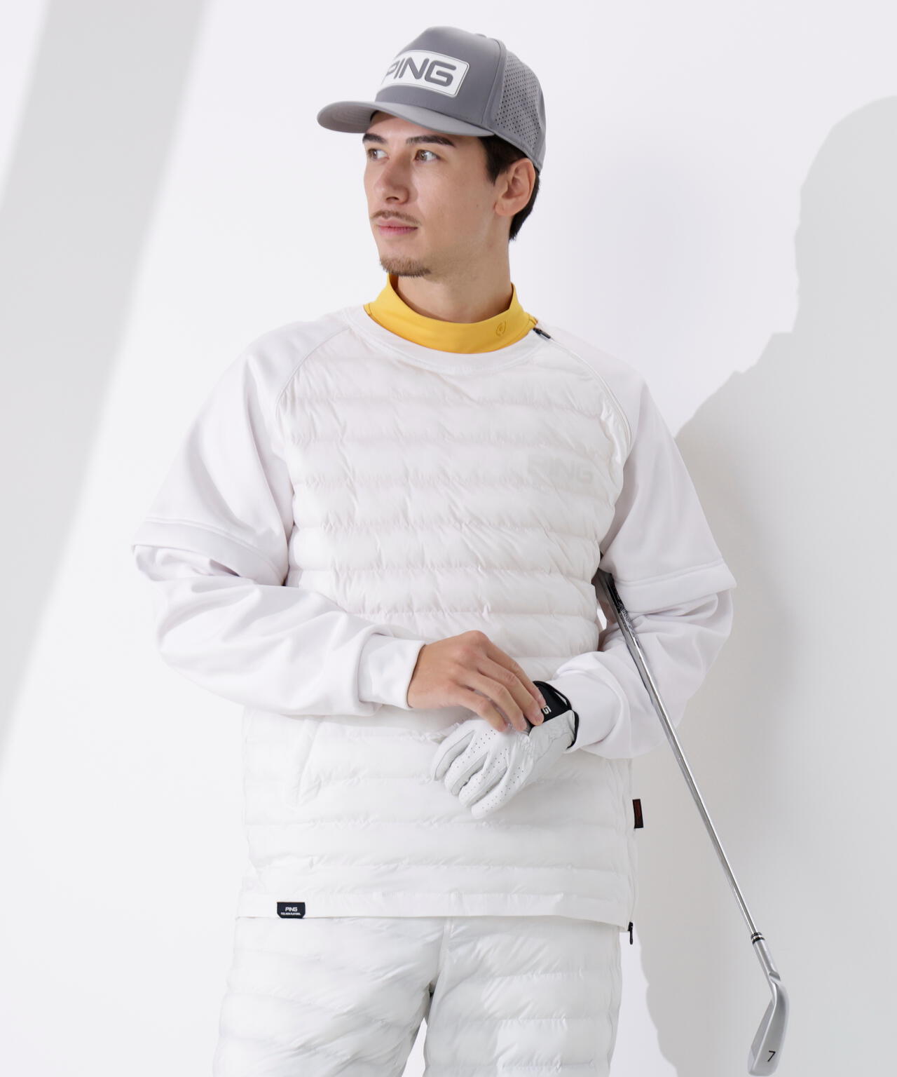 PING APPAREL】2WAYハイブリッド中綿スニードブルゾン