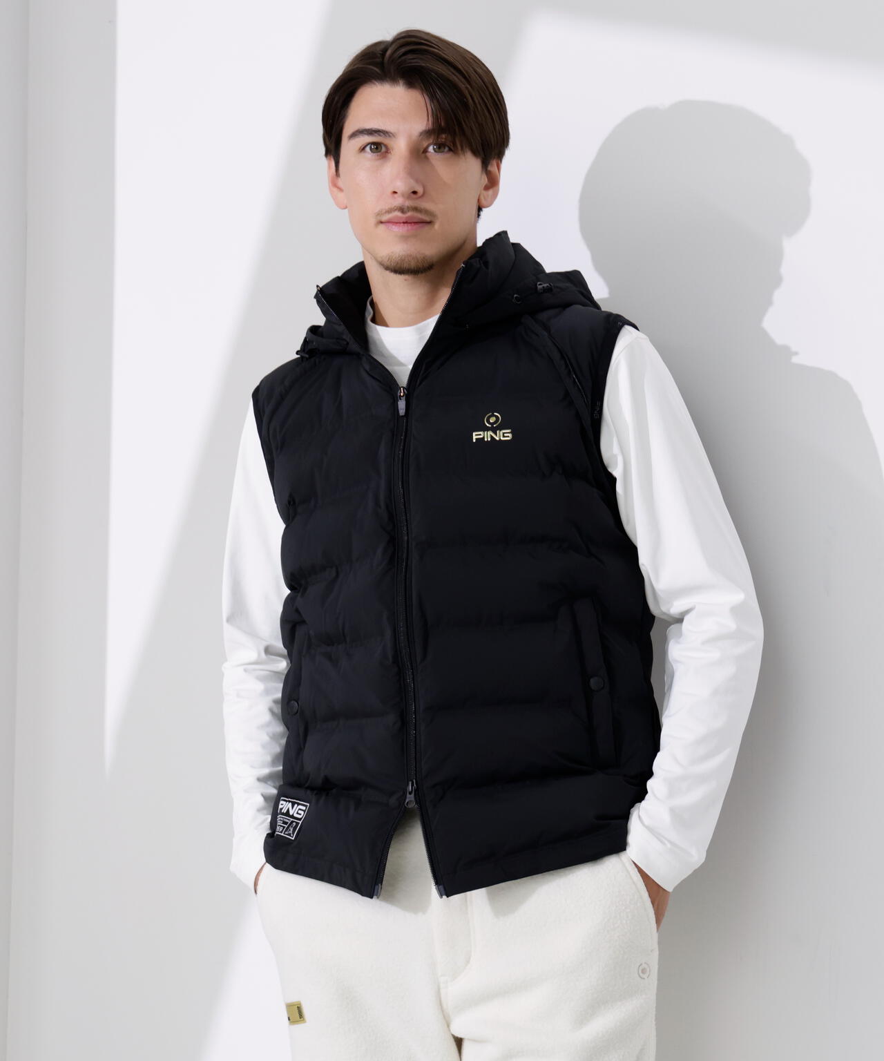 PING APPAREL】25FW 3WAY中綿フーディブルゾン ＜GOLD＞ (MENS