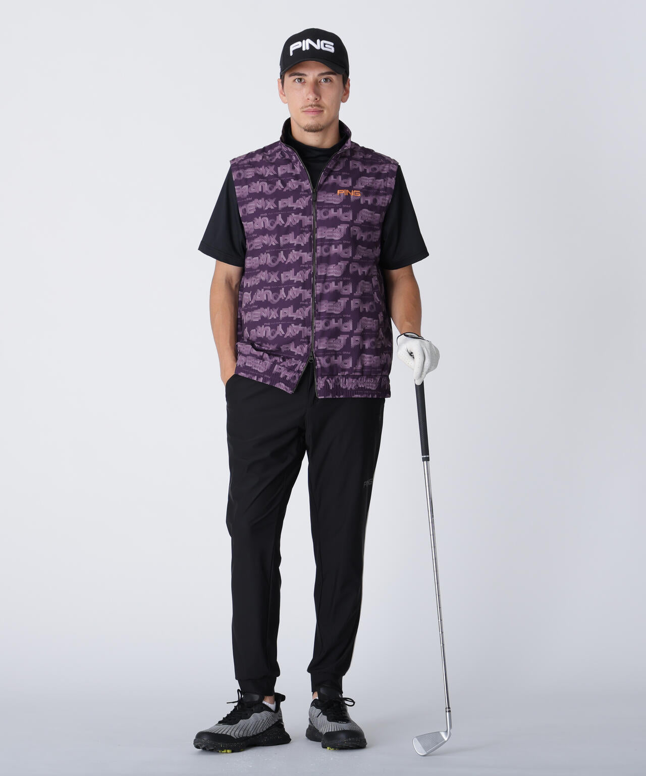 PING TECH WEAR ADDON LL ブラック ゴルフウェアメンズ PING ピン パフォーマンスアパレル 全方向ストレッチ ピンソニック