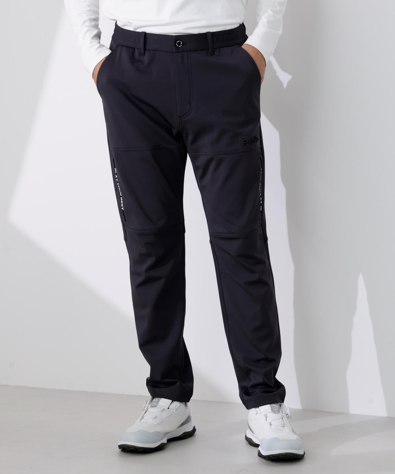 PING APPAREL】全方向ストレッチ裏起毛ダンボールニットテーパード