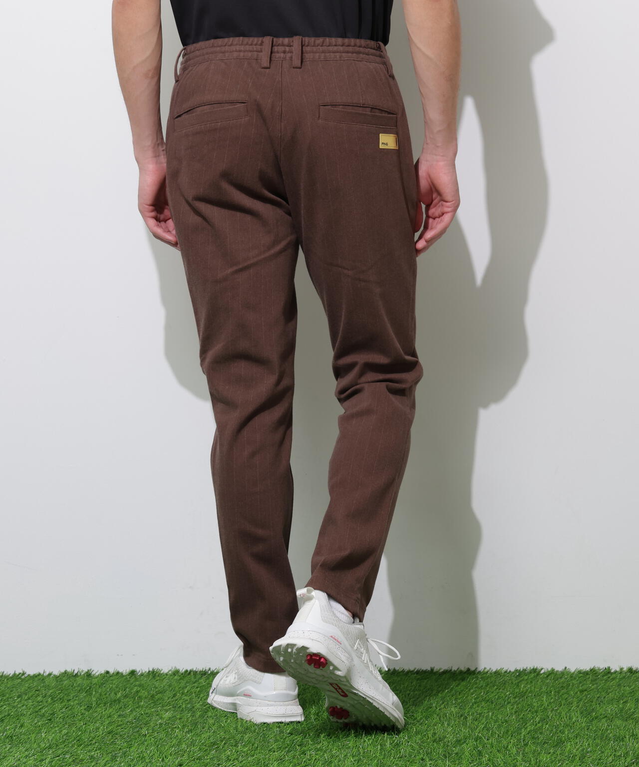 PING APPAREL】全方向ストレッチ ピンストライプテーパードパンツ