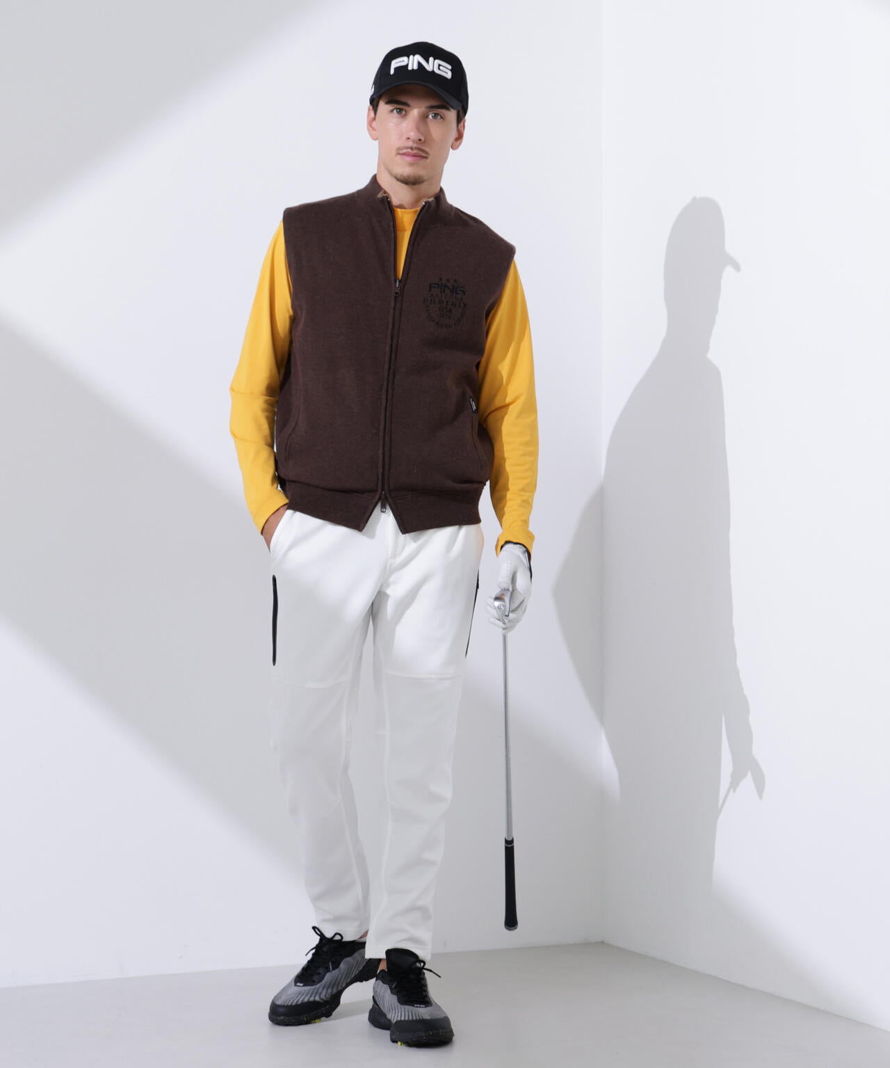 【PING APPAREL】キルトダンボールジャージテーパードパンツ ＜GOLD＞ (UNISEX)