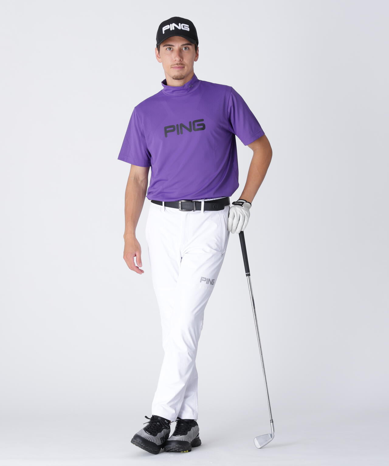 【PING APPAREL】全方向ストレッチ ダブルフェイスヒザ切替テーパードパンツ ＜GOLD＞ (MENS)