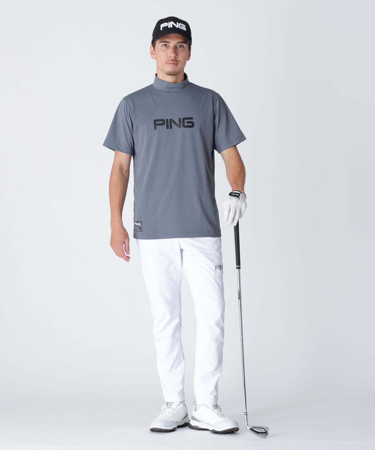 【PING APPAREL】全方向ストレッチ ダブルフェイスヒザ切替テーパードパンツ ＜GOLD＞ (MENS)