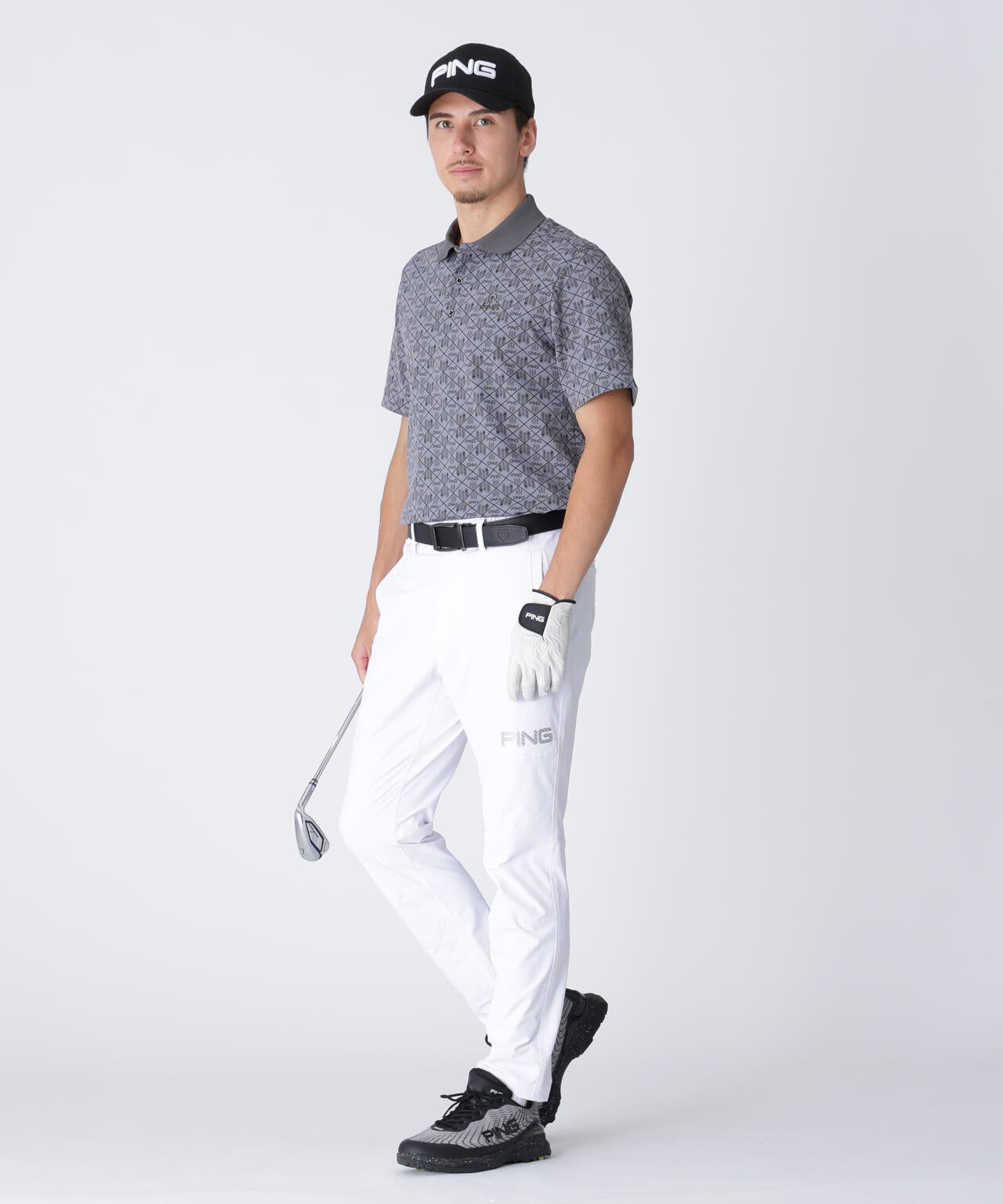 【PING APPAREL】全方向ストレッチ ダブルフェイスヒザ切替テーパードパンツ ＜GOLD＞ (MENS)