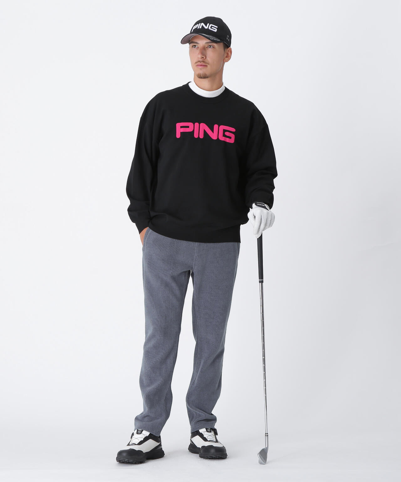 【PING APPAREL】全方向ストレッチ ニットコーデュロイテーパードパンツ ＜NATIVE＞ (MENS)