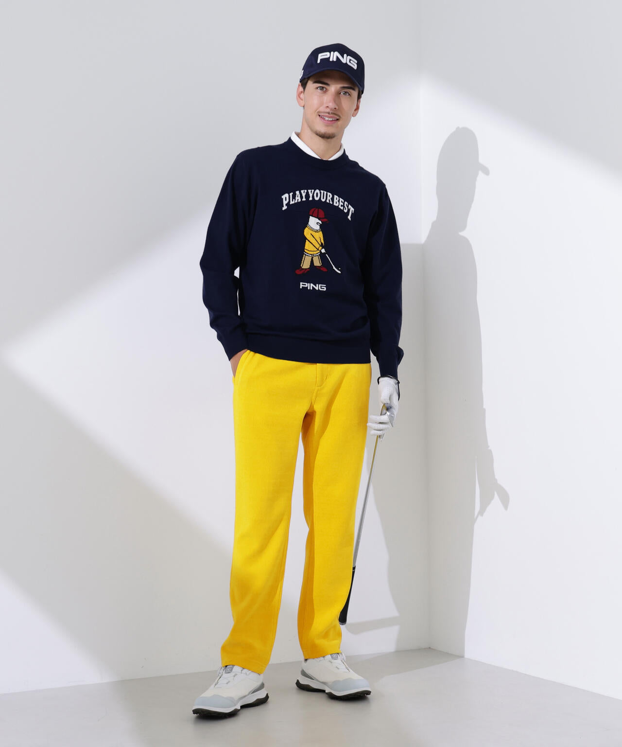 【PING APPAREL】全方向ストレッチ ニットコーデュロイテーパードパンツ ＜NATIVE＞ (MENS)