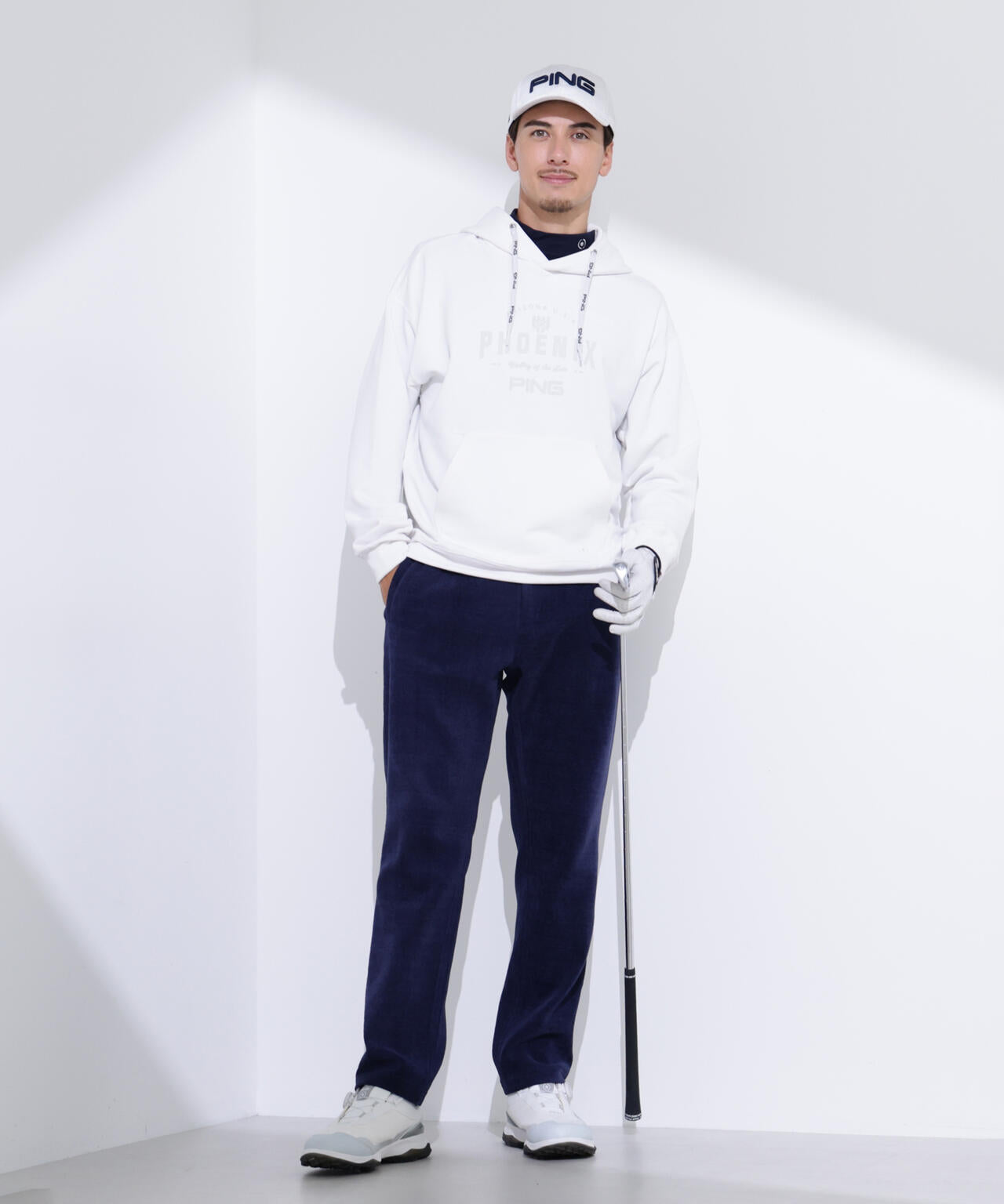 【PING APPAREL】全方向ストレッチ ニットコーデュロイテーパードパンツ ＜NATIVE＞ (MENS)