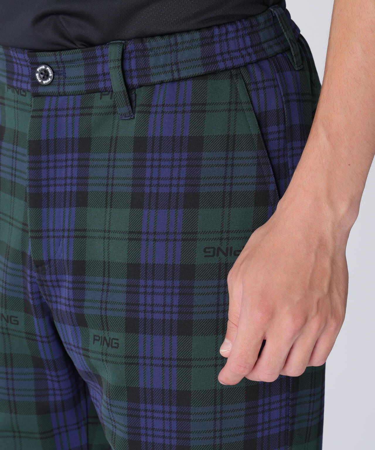 【PING APPAREL】全方向ストレッチブラックウォッチショートパンツ ＜GOLD＞ (MENS)