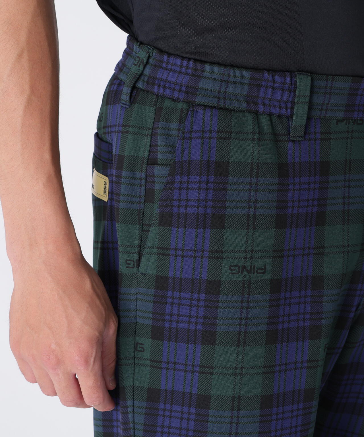 【PING APPAREL】全方向ストレッチブラックウォッチショートパンツ ＜GOLD＞ (MENS)