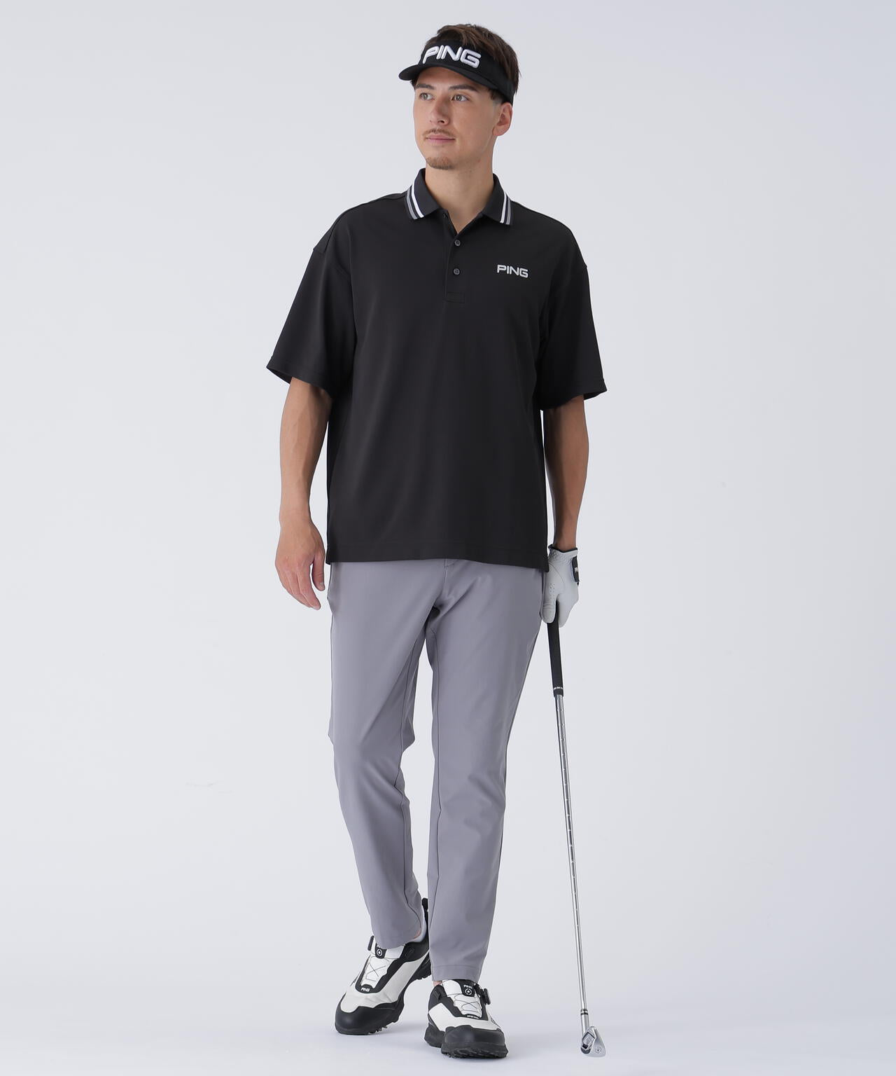 【PING APPAREL】Wメッシュ アセイヤーン半袖ポロシャツ ＜EARLY AUTUMN＞ (MENS)