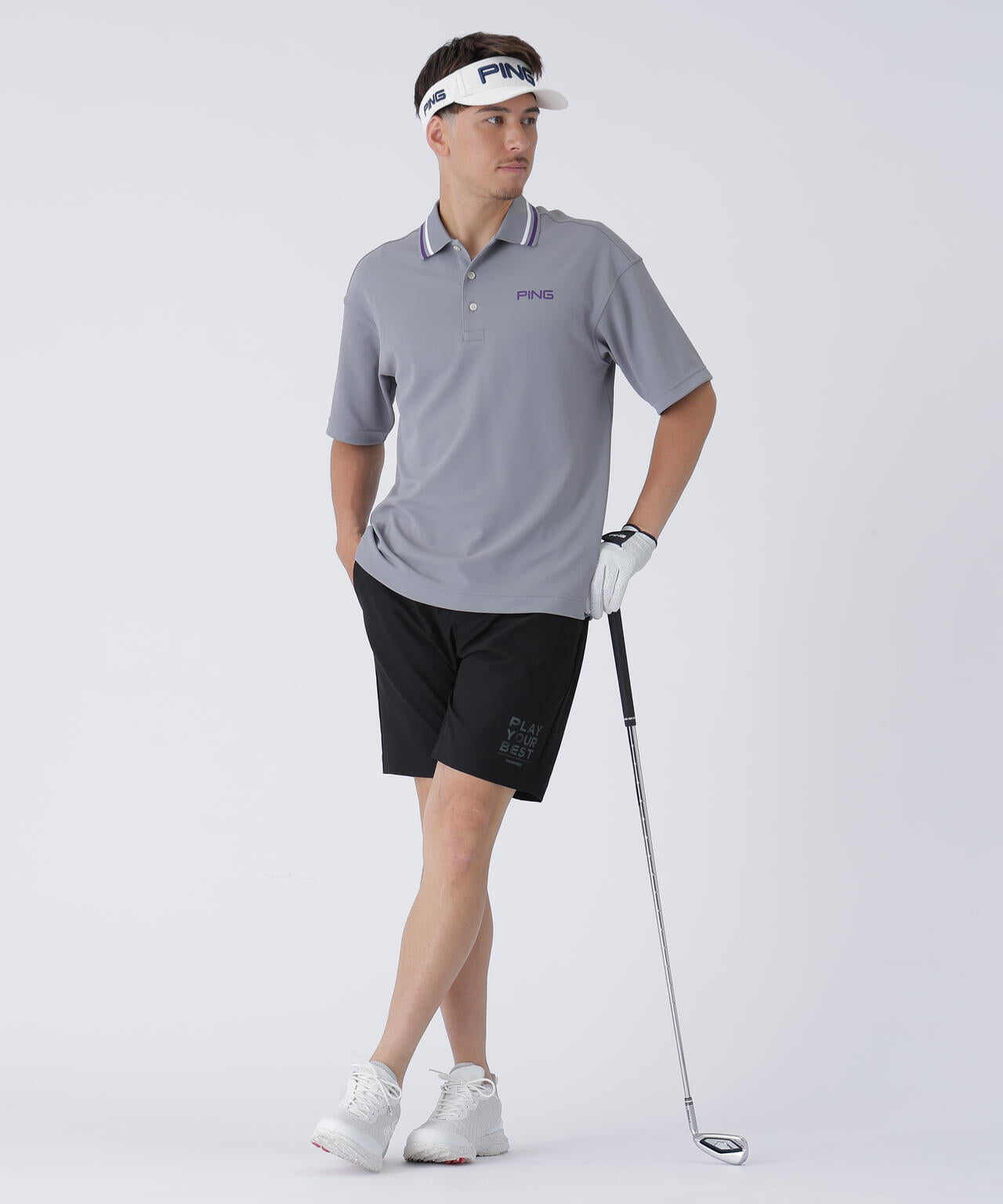 【PING APPAREL】Wメッシュ アセイヤーン半袖ポロシャツ ＜EARLY AUTUMN＞ (MENS)