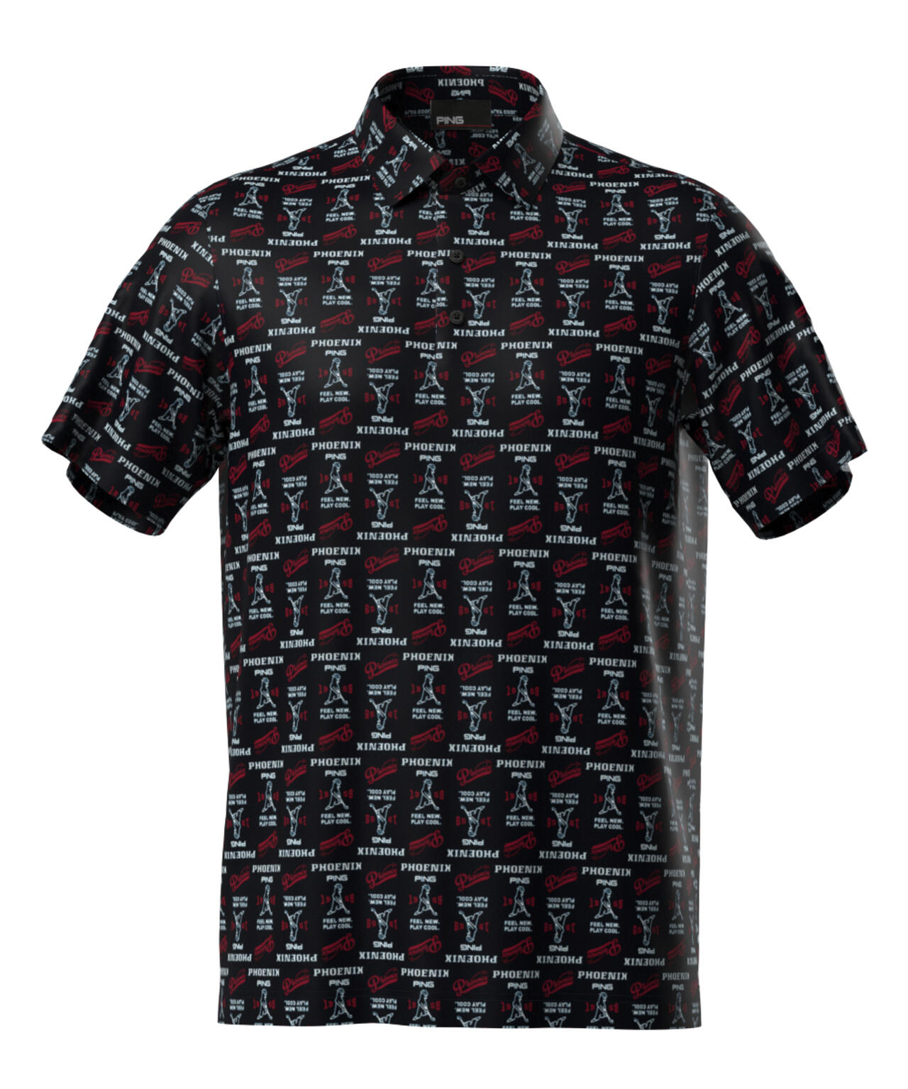 PING APPAREL】ドットメッシュ総柄半袖ポロシャツ (MENS) | PING（ピン
