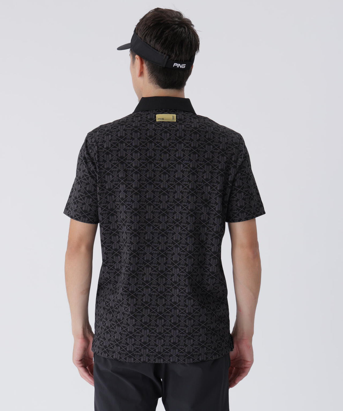 PING APPAREL】全方向ストレッチフェニックスシティ柄ジャガード半袖 