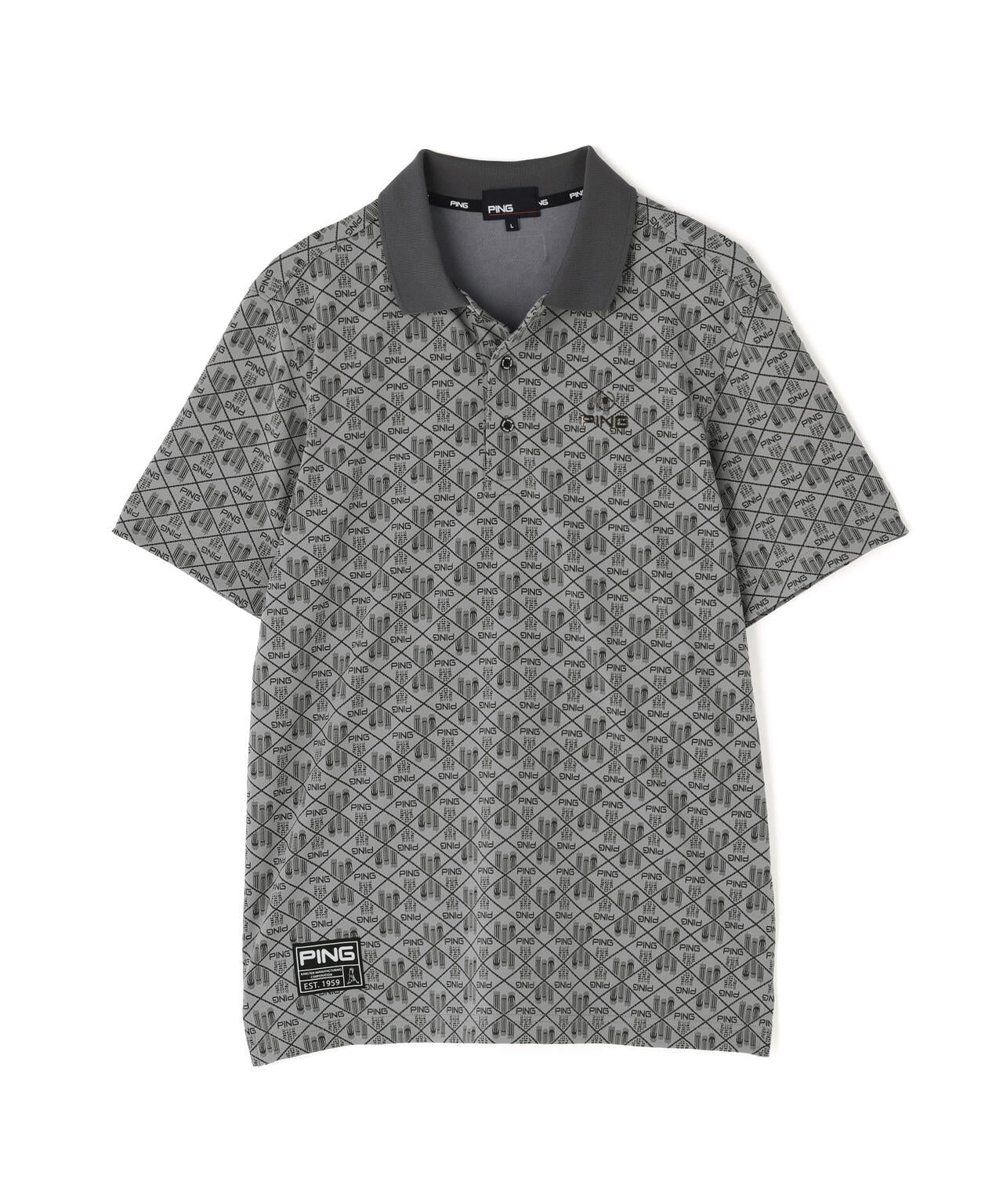 PING APPAREL】全方向ストレッチフェニックスシティ柄ジャガード半袖