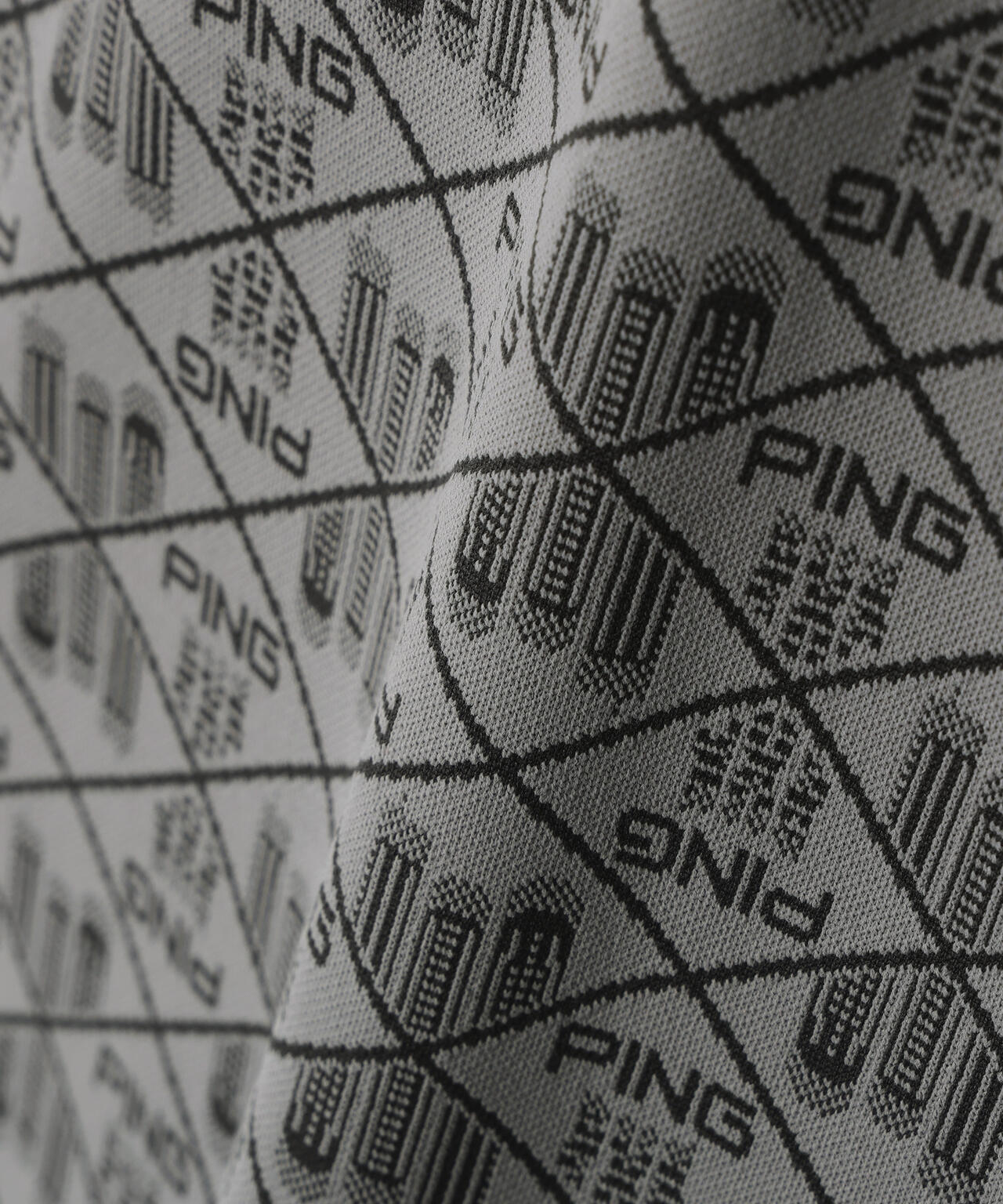 PING APPAREL】全方向ストレッチフェニックスシティ柄ジャガード半袖