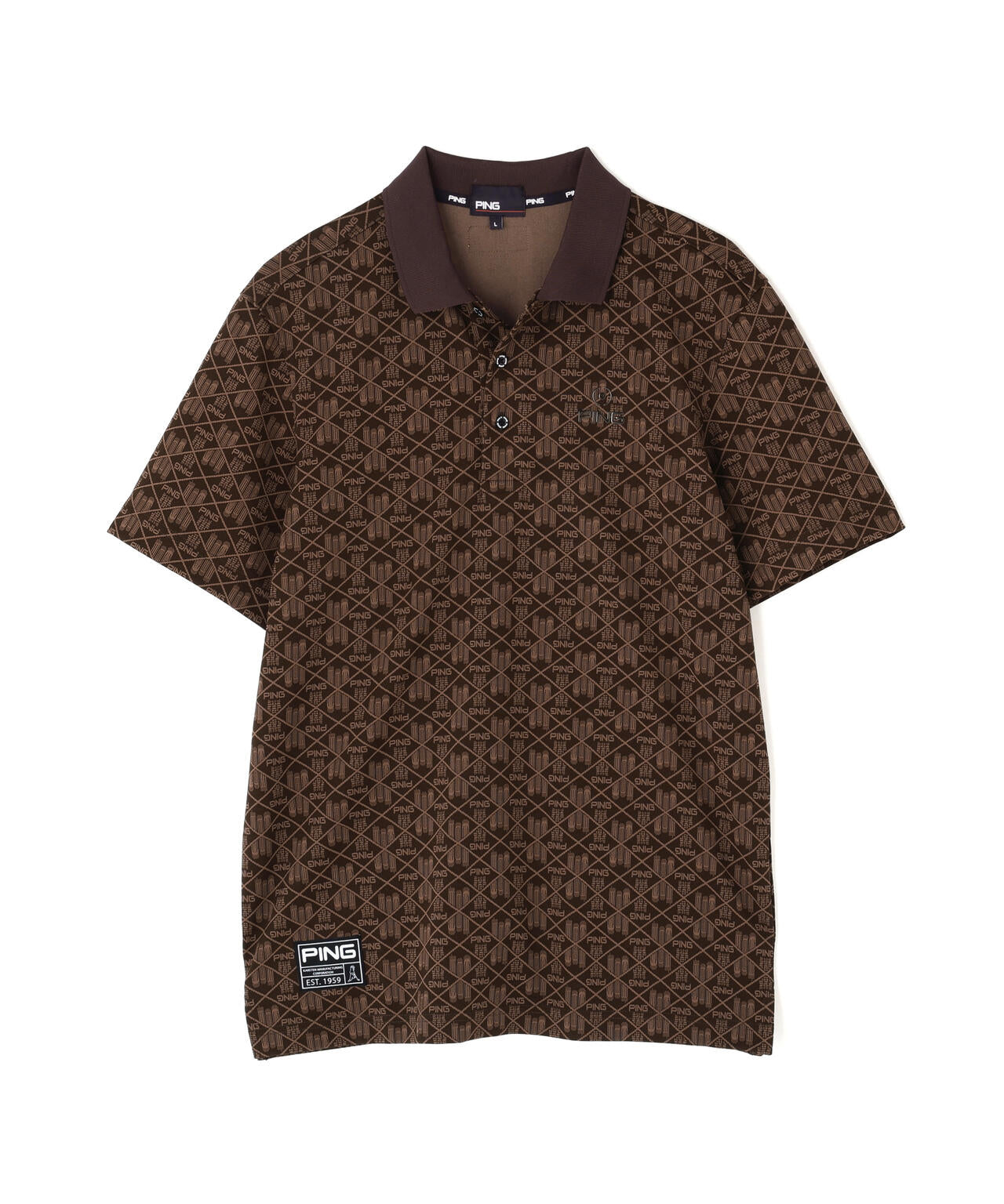 PING APPAREL】全方向ストレッチフェニックスシティ柄ジャガード半袖