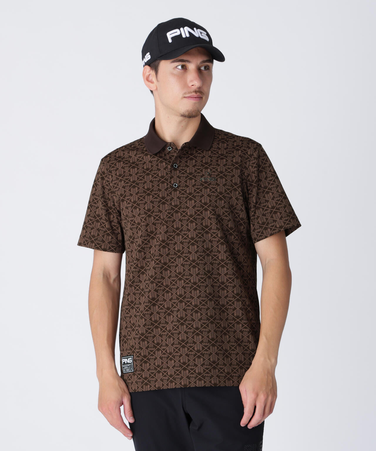 PING APPAREL】全方向ストレッチフェニックスシティ柄ジャガード半袖