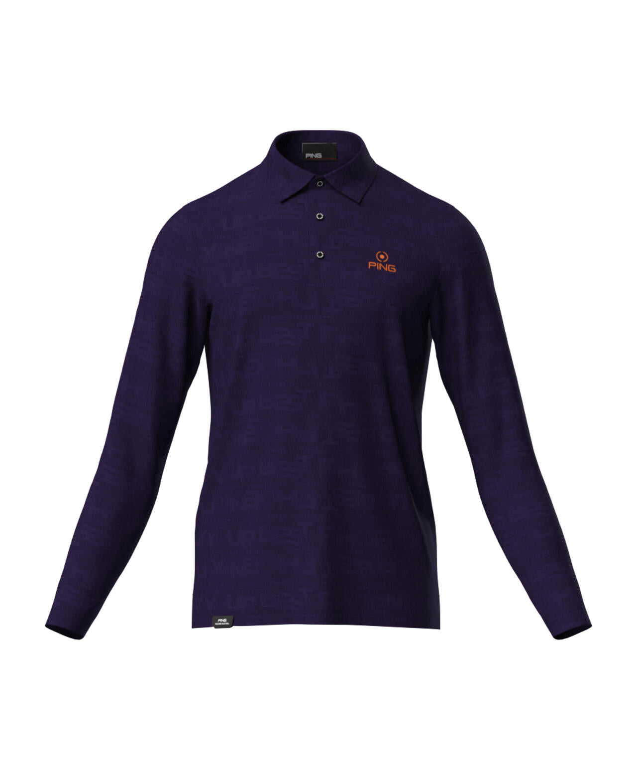 PING APPAREL】凸凹PLAYロゴジャカード長袖ポロシャツ ＜PERFORMANCE