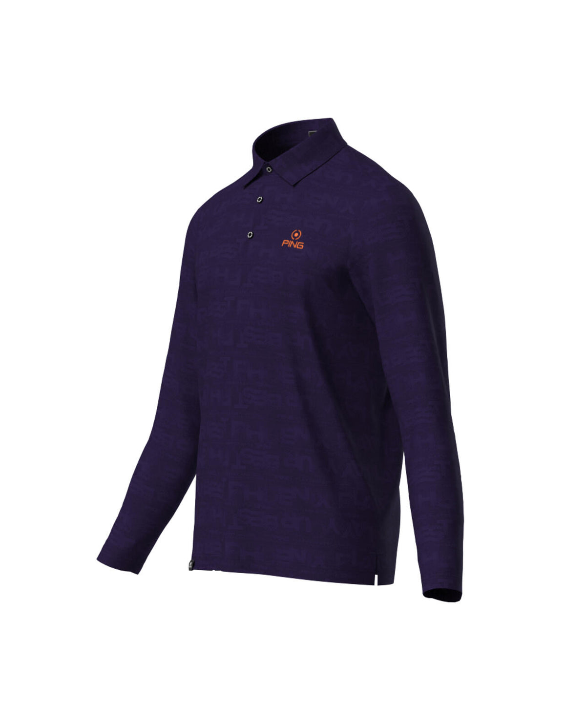 【PING APPAREL】凸凹PLAYロゴジャカード長袖ポロシャツ ＜PERFORMANCE＞ (MENS)