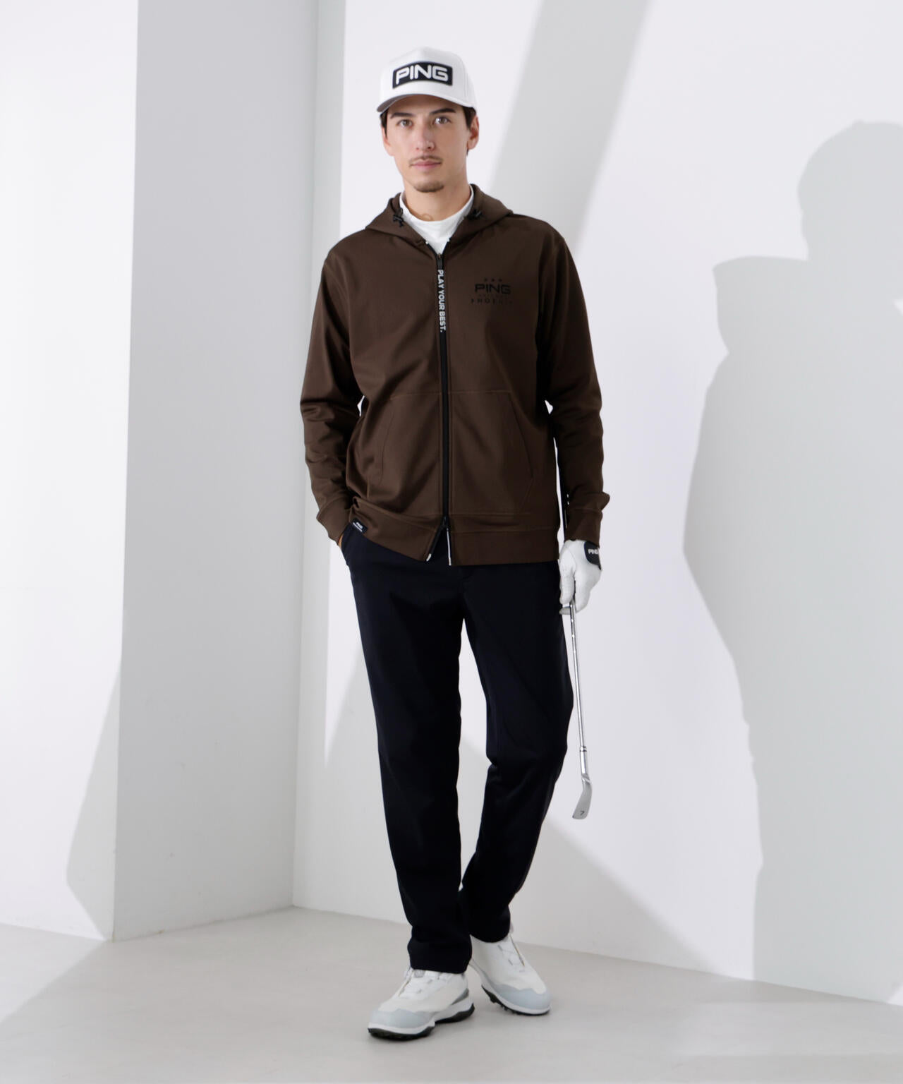 PING APPAREL】ダンボールニットフルジップスウェットフーディ